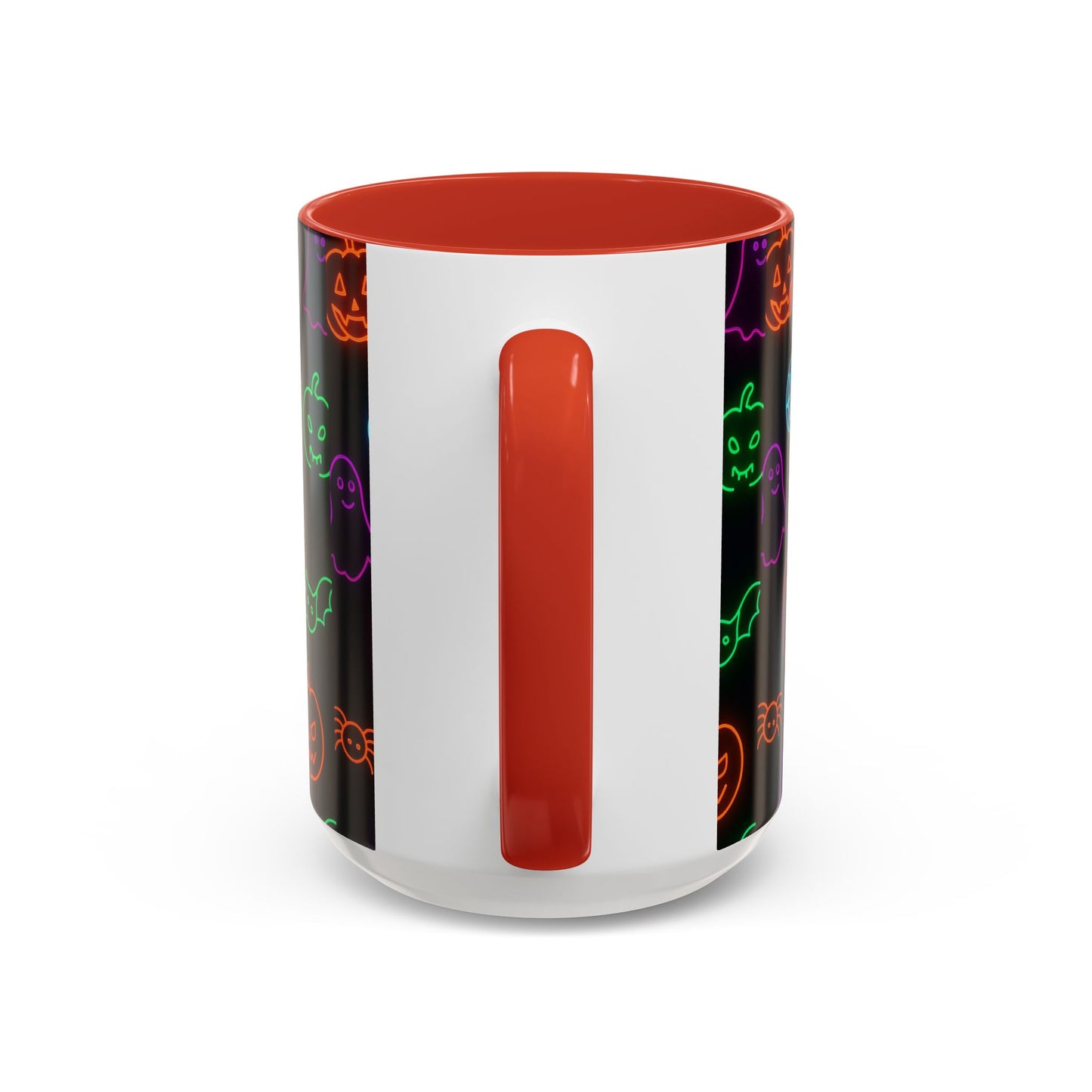 Neon Halloween Pattern | Cute Ghosts, Pumpkins & Bats Glow Design Accent Mug