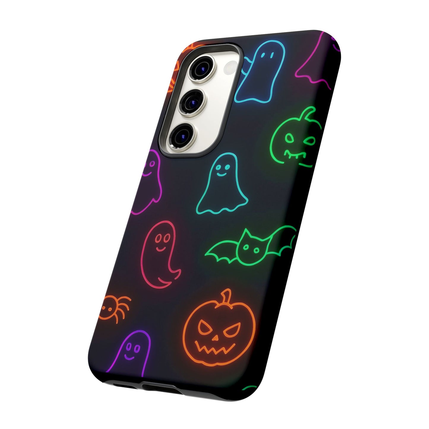 Neon Halloween Pattern | Cute Ghosts, Pumpkins & Bats Glow Design Phone Cases