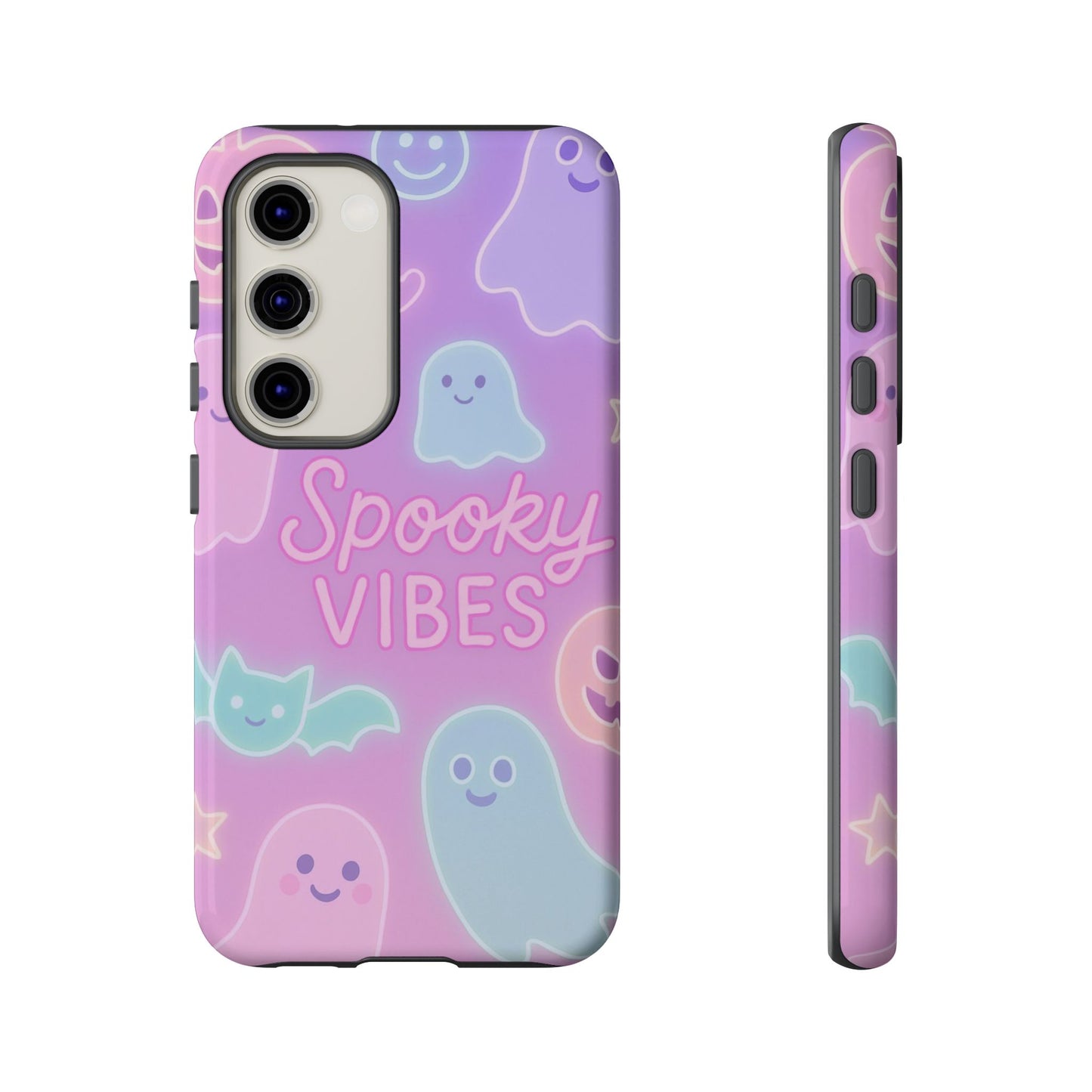 Spooky Vibes Pastel Halloween Design | Cute Ghosts, Pumpkins & Bats Aesthetic Phone Cases
