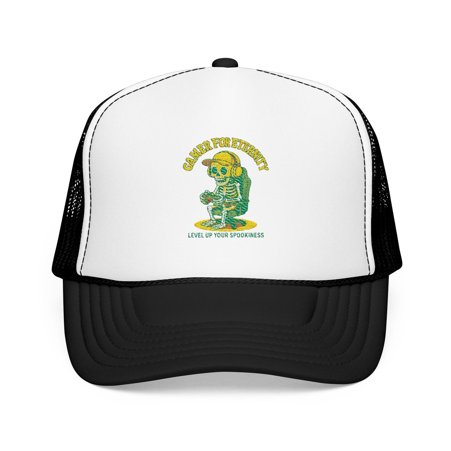 Embroidered Foam Trucker Hat - Cute Cartoon Design for Outdoor Fun, Fashion Accessories, Gift for Her, Unique Summer Style,  Adjustable Cap, Trucker Hat Embroidered