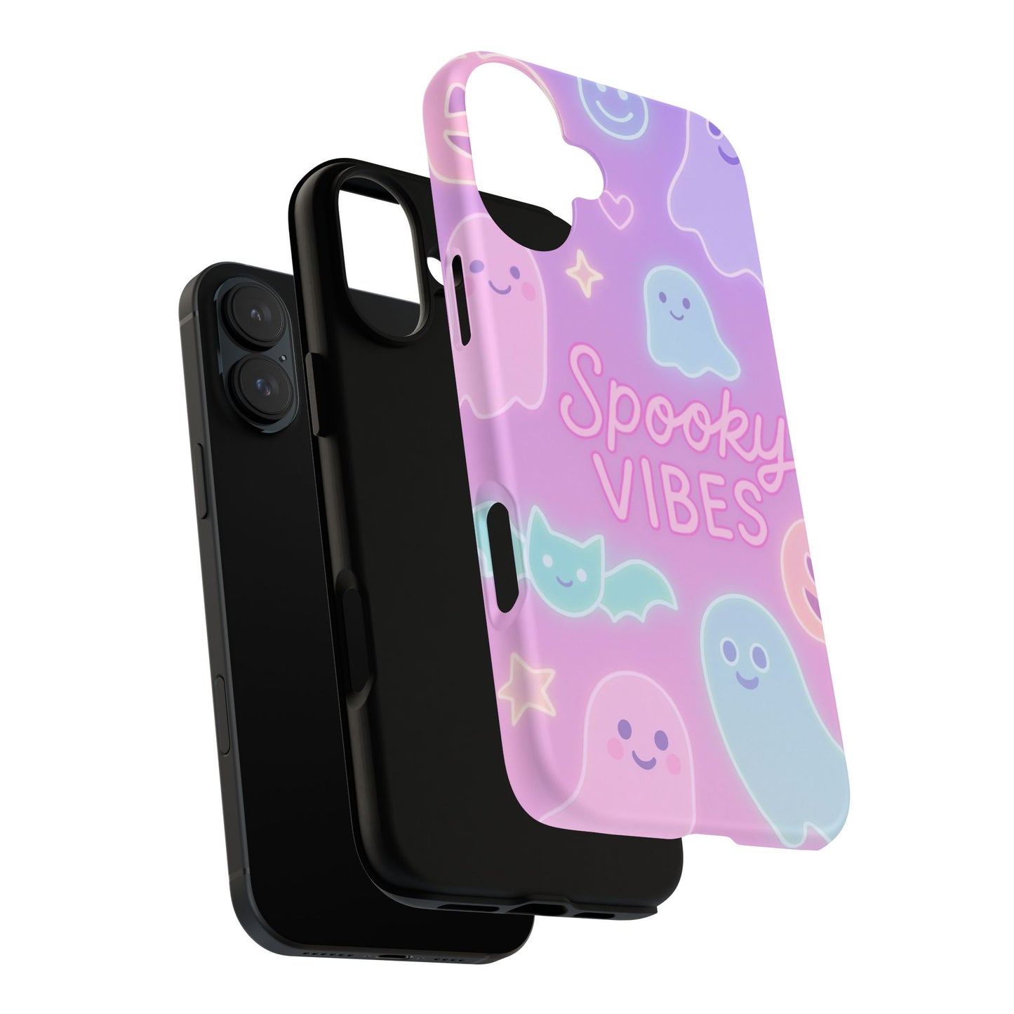 Spooky Vibes Pastel Halloween Design | Cute Ghosts, Pumpkins & Bats Aesthetic Phone Cases