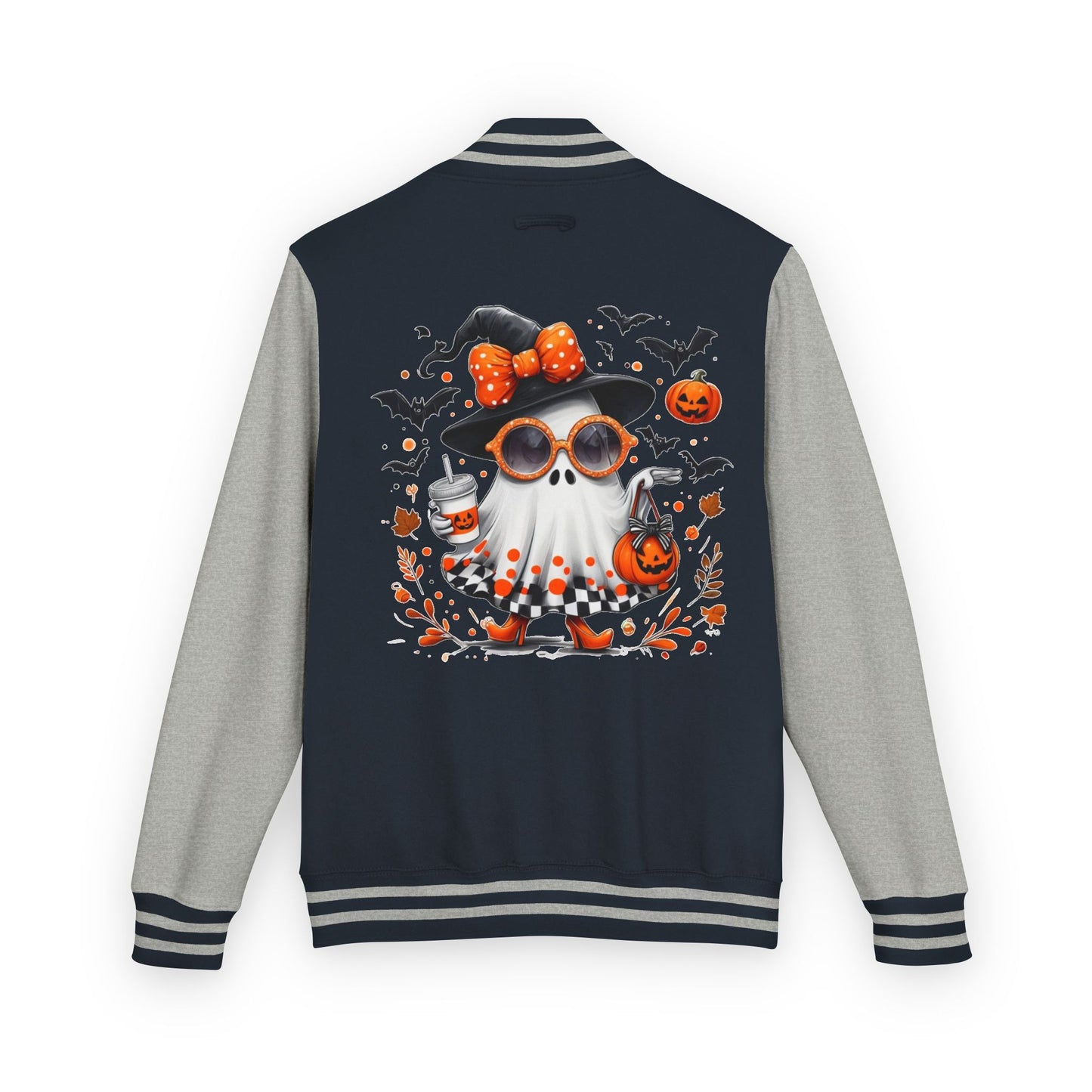 Trendy Halloween Ghost with Witch  Sunglasses | Cute Spooky Chic Pumpkin Art Print | Fashion Ghost Fall Aesthetic Design