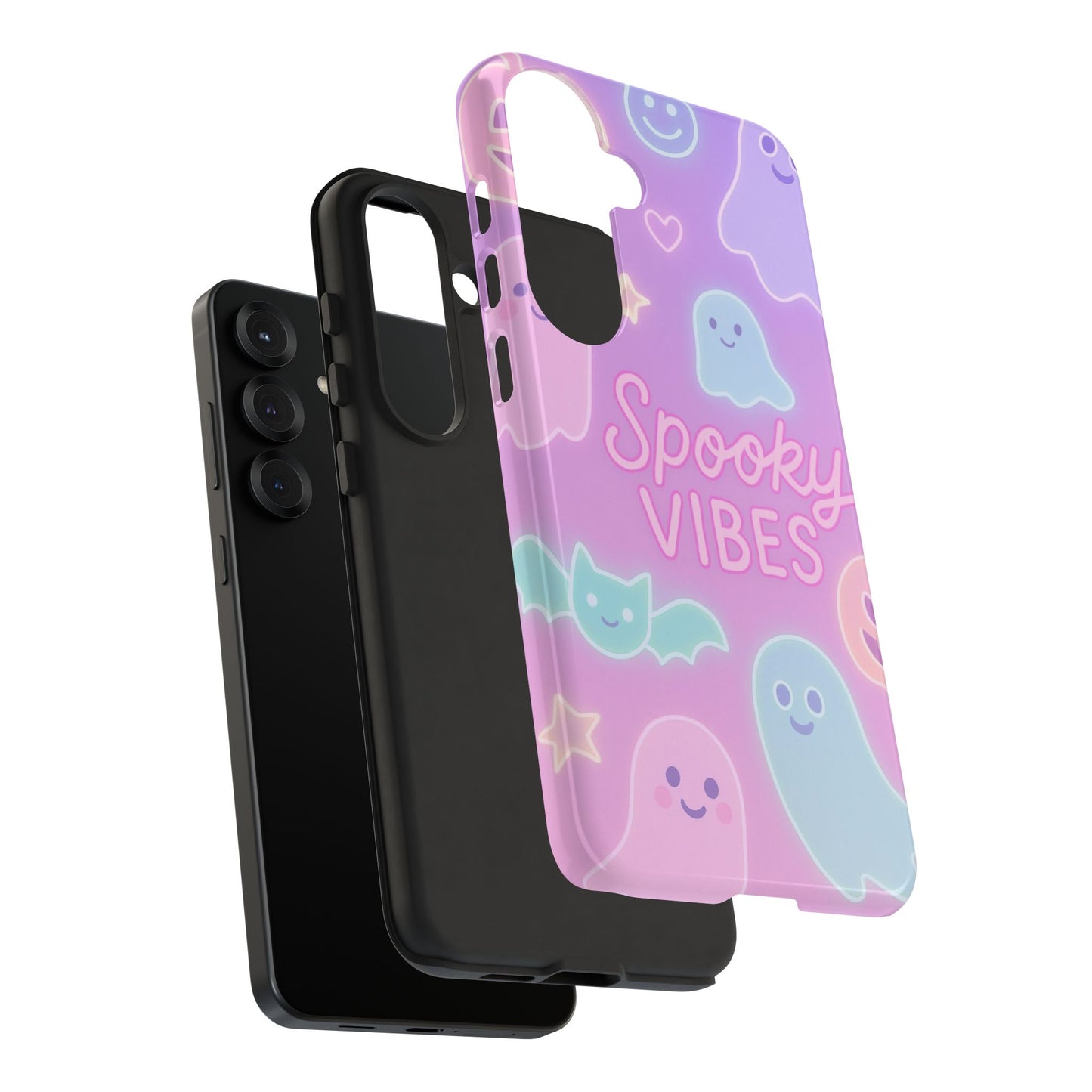 Spooky Vibes Pastel Halloween Design | Cute Ghosts, Pumpkins & Bats Aesthetic Phone Cases