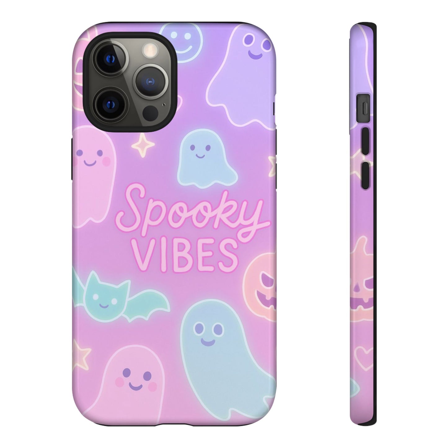 Spooky Vibes Pastel Halloween Design | Cute Ghosts, Pumpkins & Bats Aesthetic Phone Cases