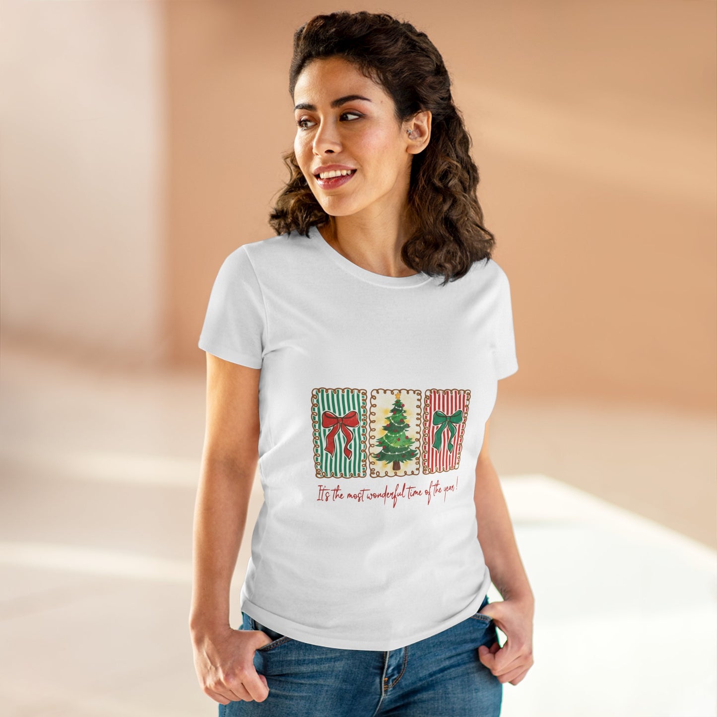 Festive Christmas Tree & Bow Design | It’s the Most Wonderful Time of the Year – Holiday Shirt, Mug, Tote & Home Decor