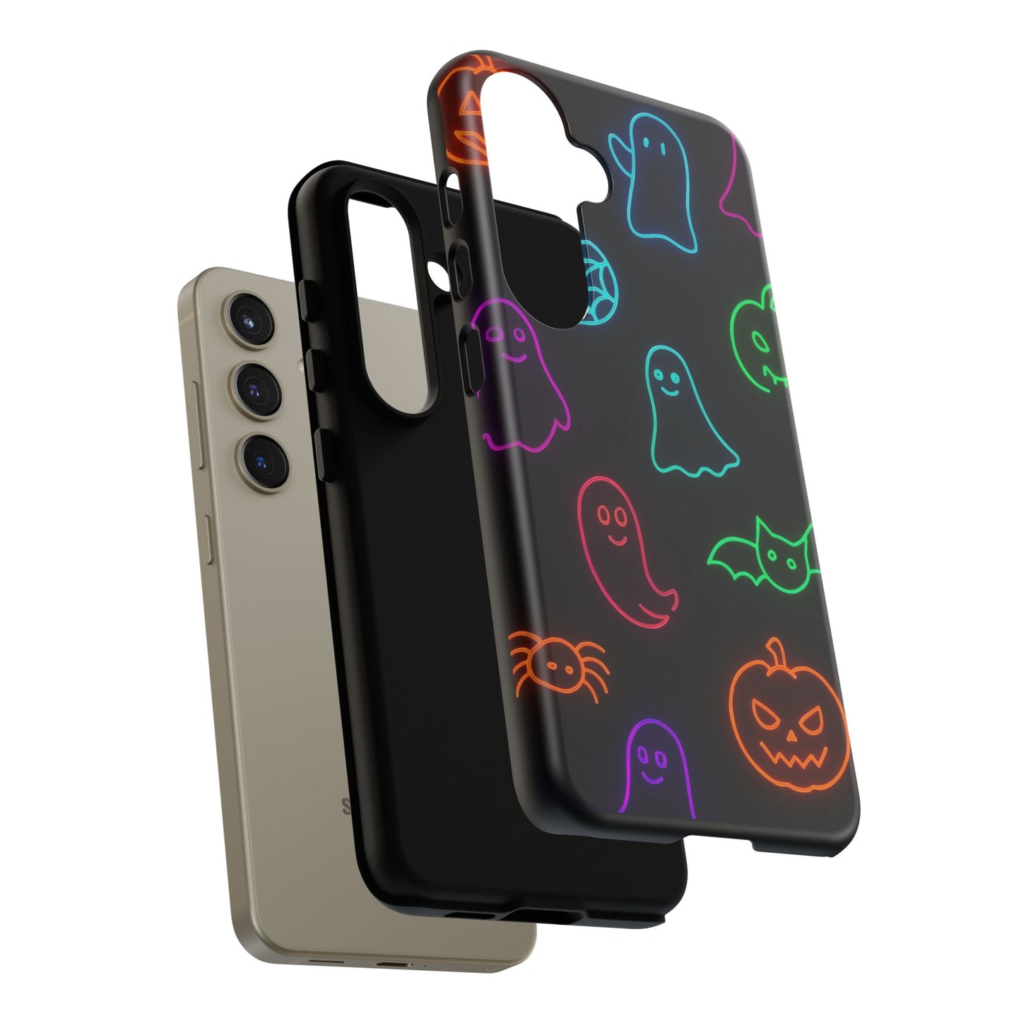 Neon Halloween Pattern | Cute Ghosts, Pumpkins & Bats Glow Design Phone Cases