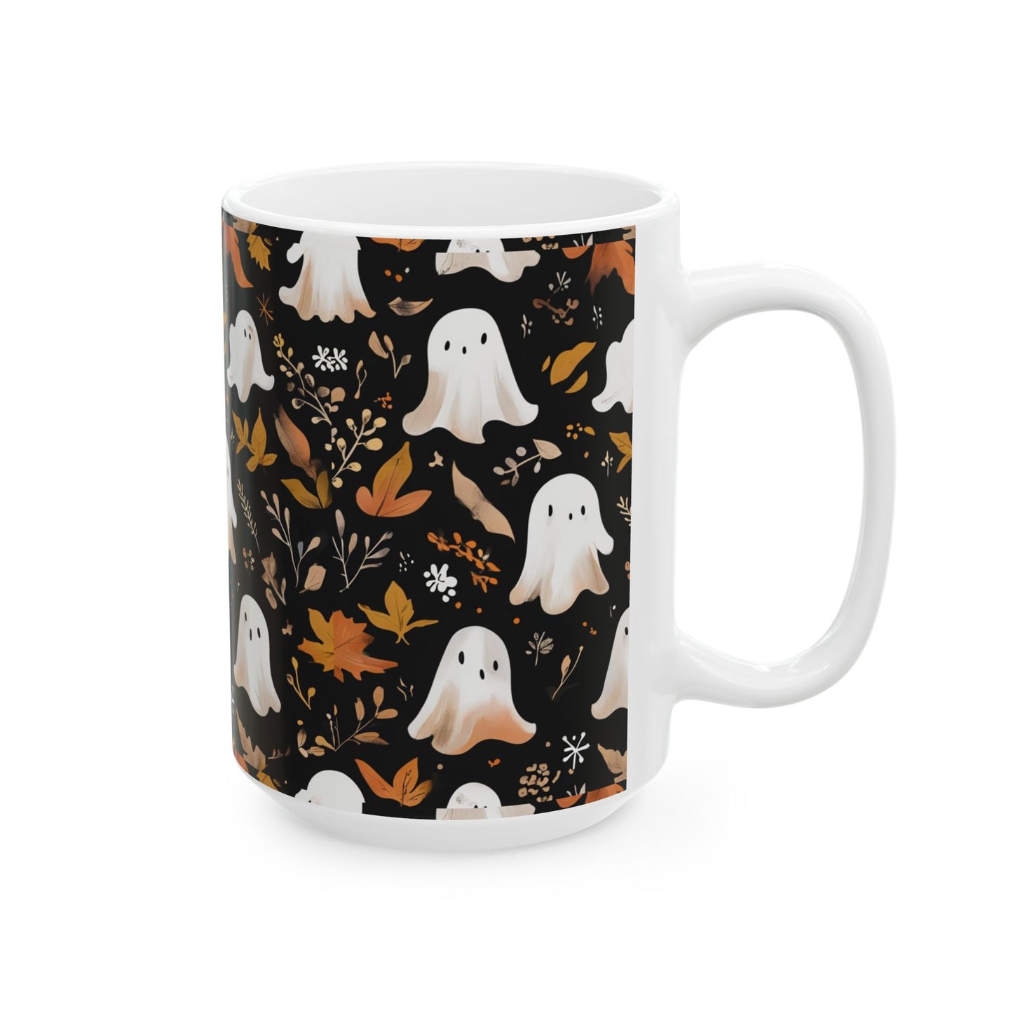 Halloween Ghost Ceramic Mug, Autumn Coffee Cup, Cute Ghost Mug, Fall Decor, Spooky Mug, Gift for Halloween Lovers, Ceramic Mug