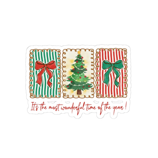 Festive Christmas Tree & Bow Design | It’s the Most Wonderful Time of the Year – Holiday Shirt, Mug, Tote & Home Decor Poster