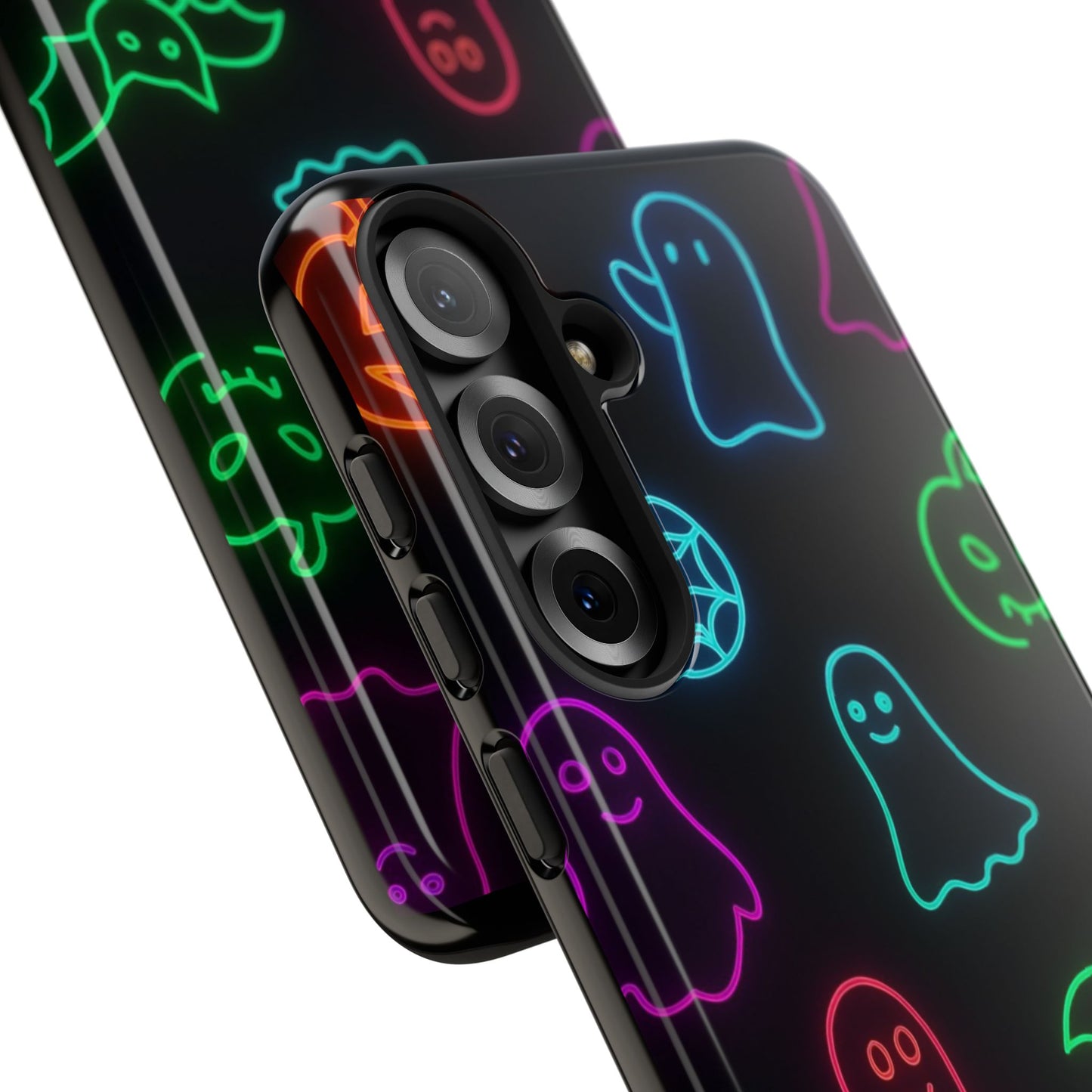 Neon Halloween Pattern | Cute Ghosts, Pumpkins & Bats Glow Design Phone Cases