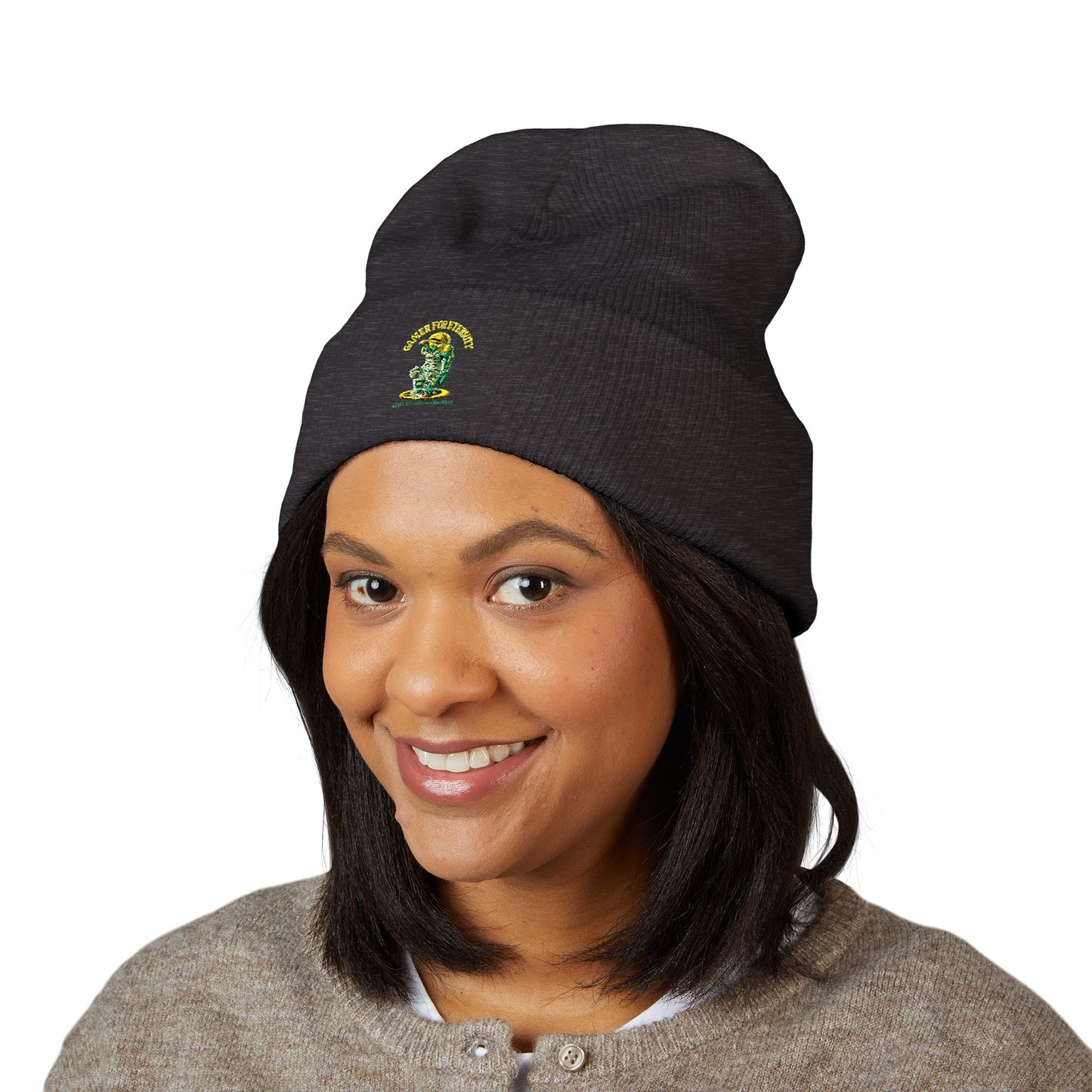Stylish Embroidered Cuffed Beanie - Cozy Winter Hat for Fans, Gifts for Him or Her, Perfect for Holidays, Outdoor Events, Casual Wear, Cuffed Beanie