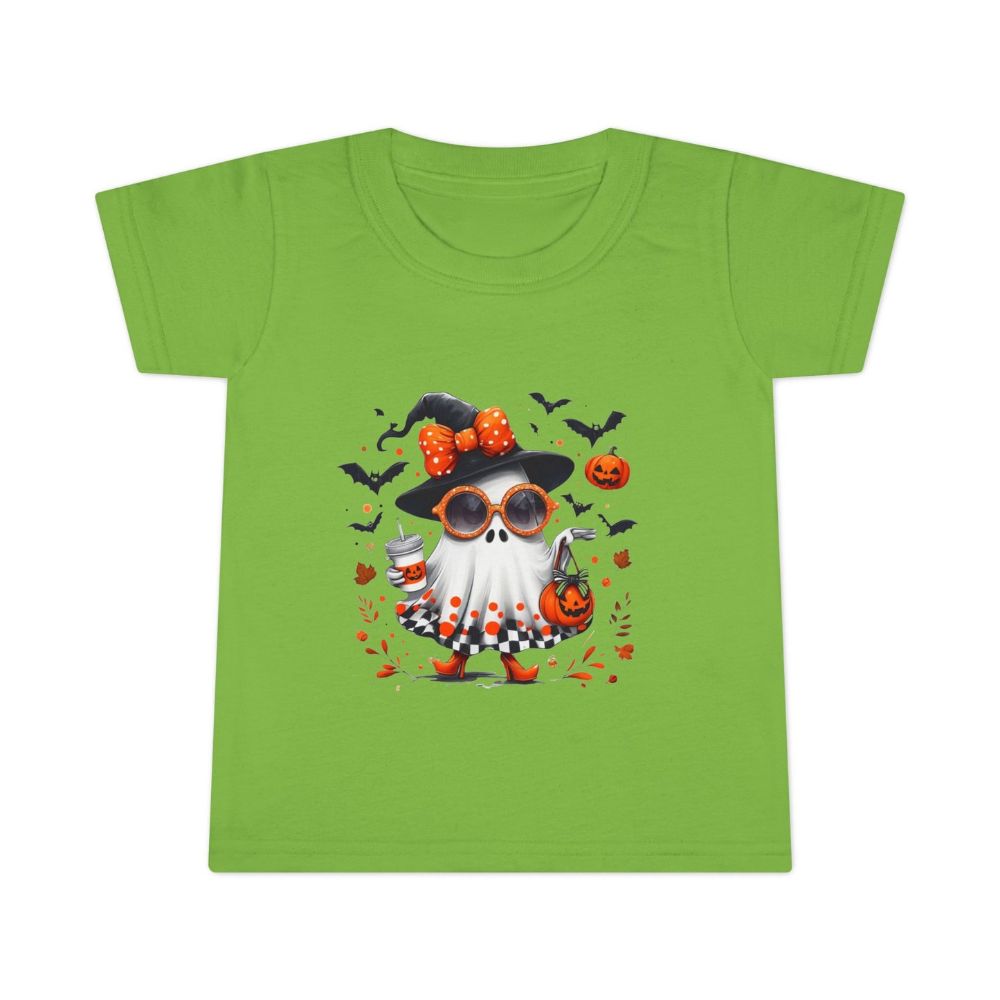 Cute Halloween Ghost T-Shirt | Trendy Witch Ghost Outfit | Spooky Fall Shirt for Women | Pumpkin Aesthetic Halloween Apparel Gift Toddler T-Shirt