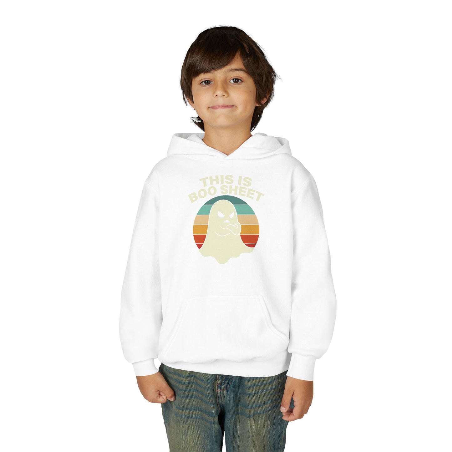This Is Boo Sheet Funny Halloween T‑Shirt | Sarcastic Ghost Shirt for Spooky Season | Retro Ghost Graphic Tee for Men & Women Kids Hoodie