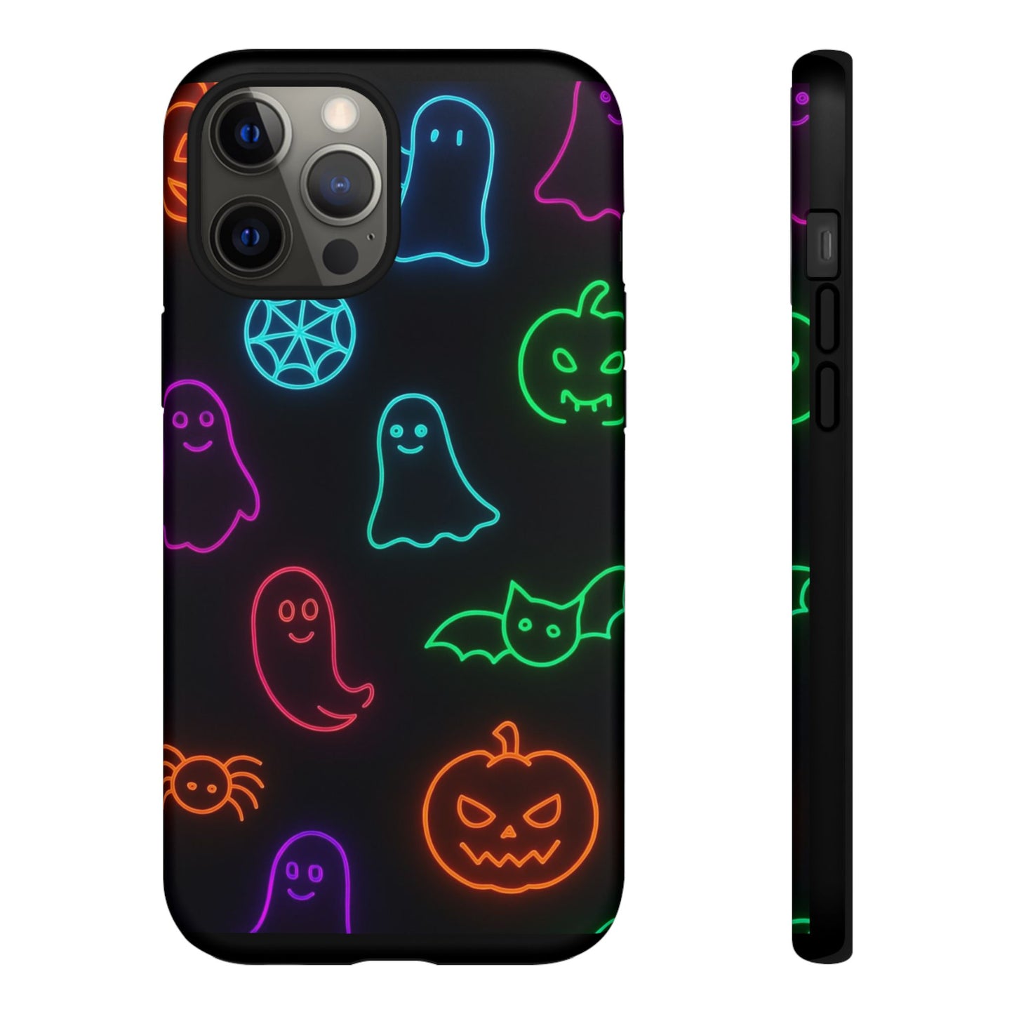 Neon Halloween Pattern | Cute Ghosts, Pumpkins & Bats Glow Design Phone Cases