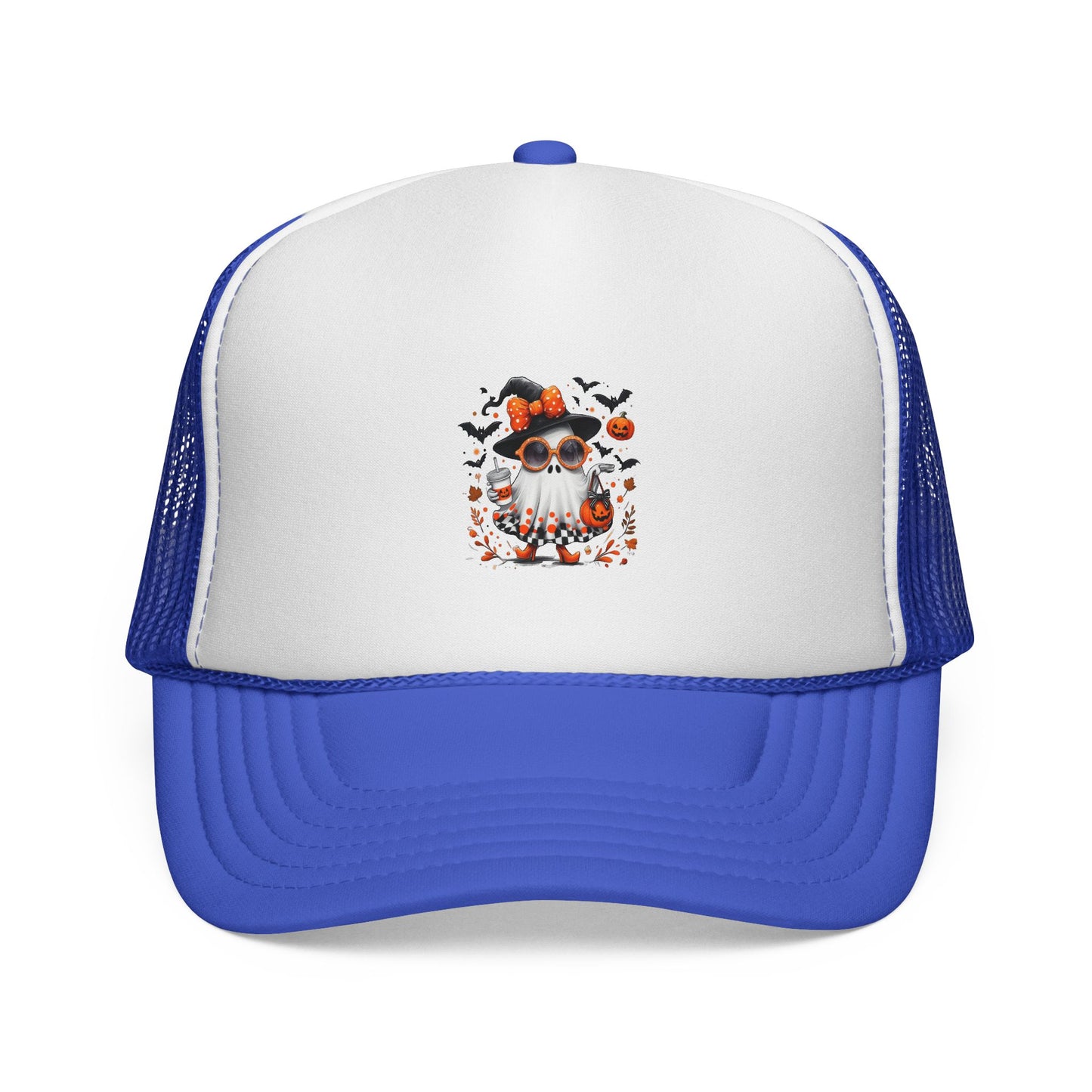 Trendy Halloween Ghost Tumbler Design | Cute Witch Ghost PNG | Spooky Season Sublimation Design for Shirts, Mugs & Decor , Trucker Hat printed
