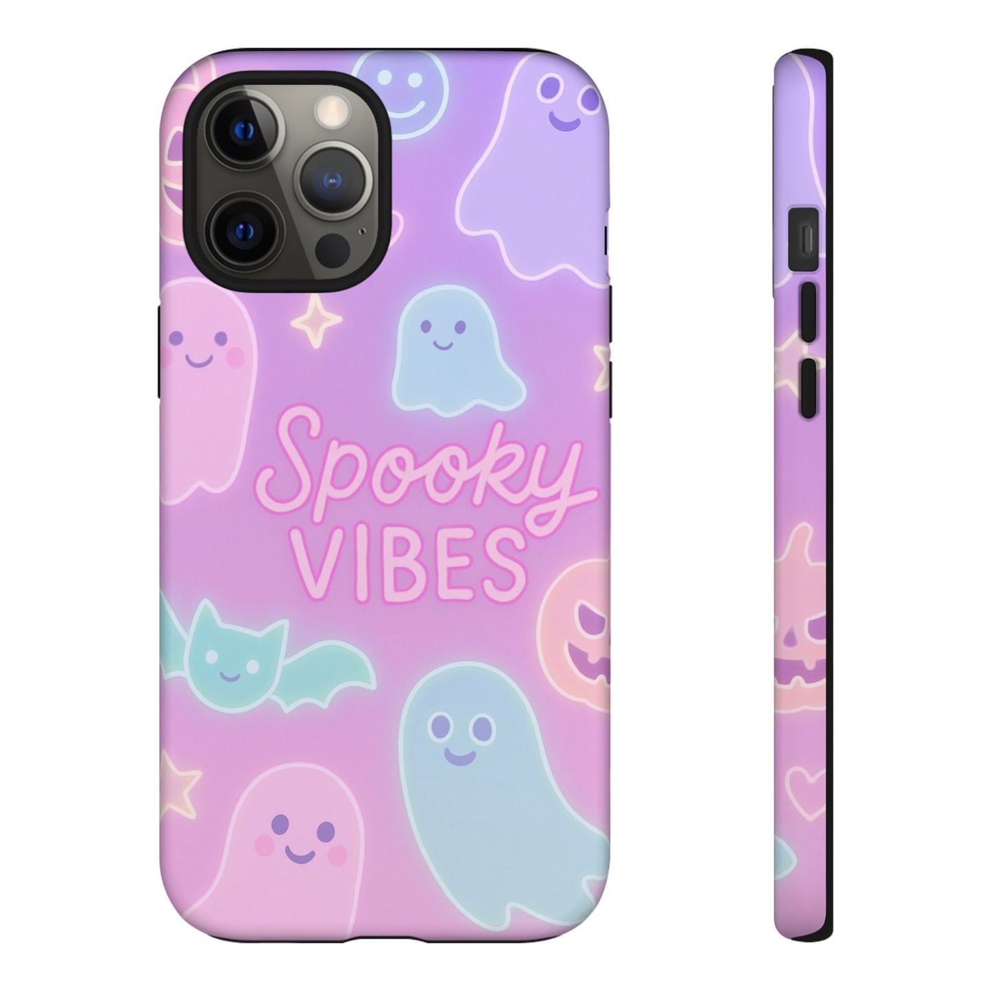 Spooky Vibes Pastel Halloween Design | Cute Ghosts, Pumpkins & Bats Aesthetic Phone Cases