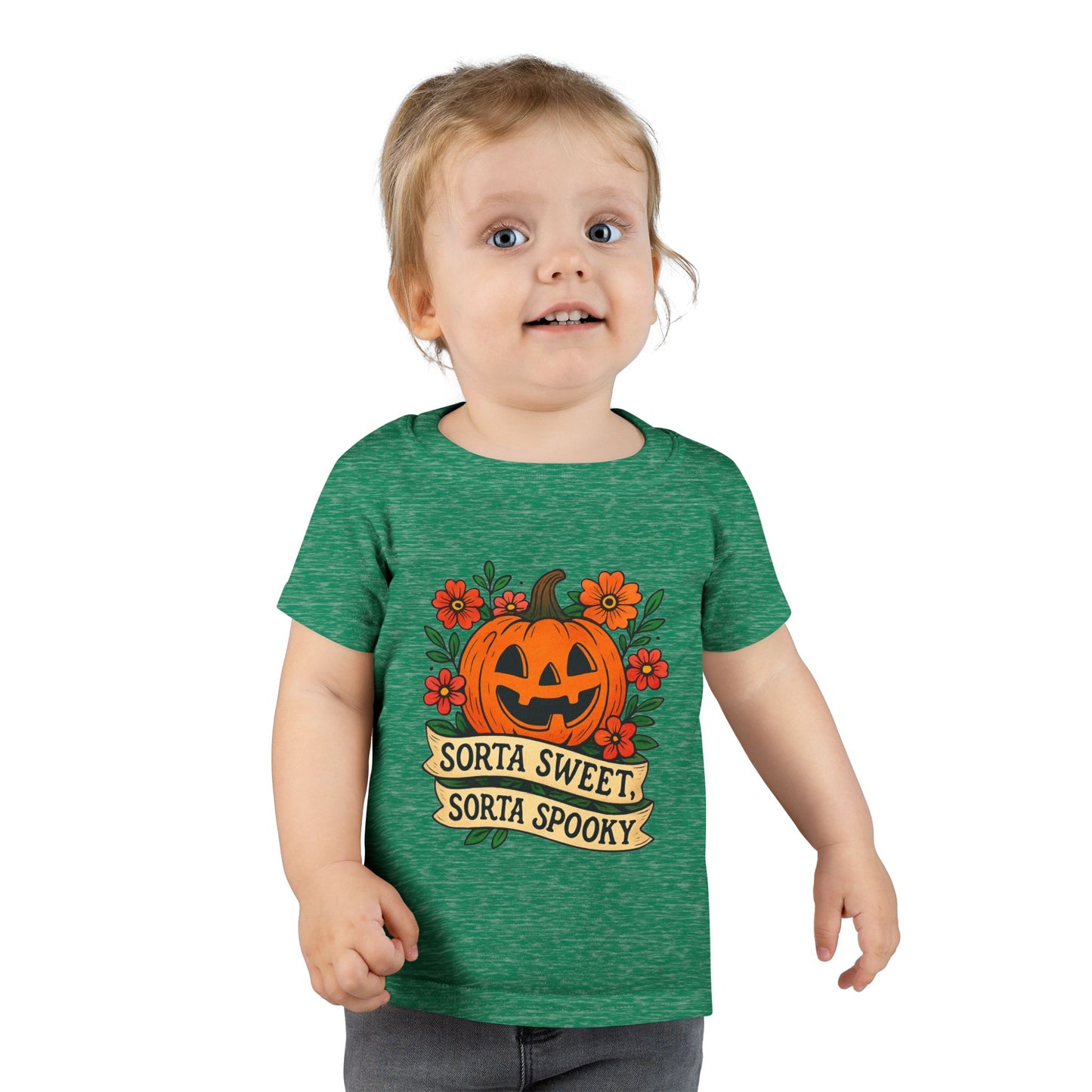Cute Pumpkin Design – Sorta Sweet, Sorta Spooky Halloween Artwork Toddler T-Shirt