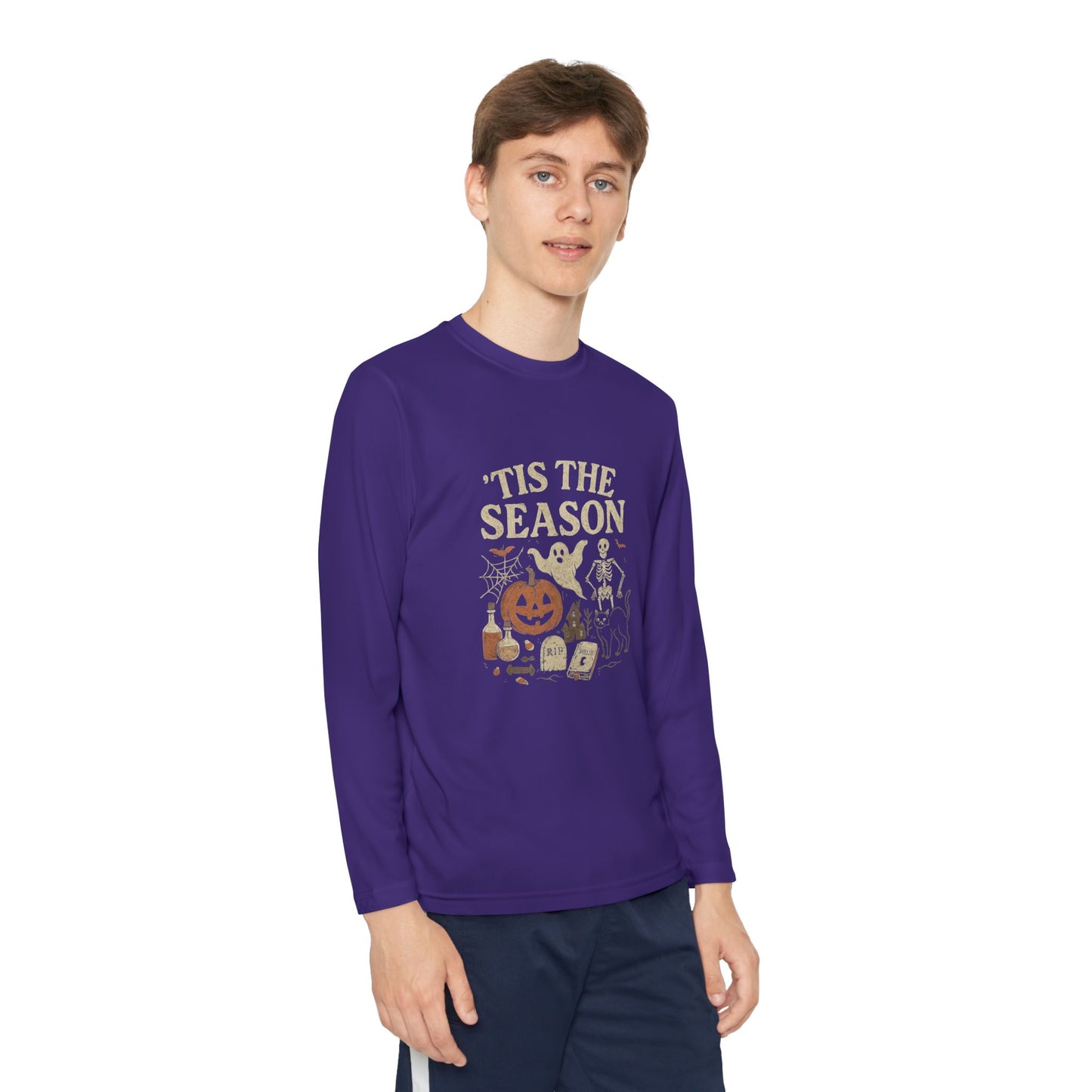 ‘Tis the Season Halloween  | Vintage Spooky Season Shirt with Ghost, Skeleton & Pumpkin | Retro Halloween Graphic Tee for Fall