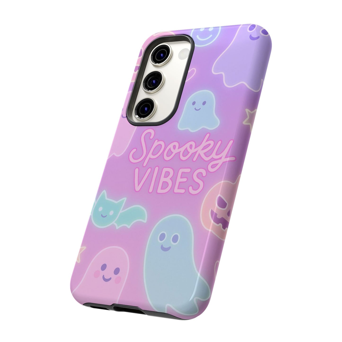 Spooky Vibes Pastel Halloween Design | Cute Ghosts, Pumpkins & Bats Aesthetic Phone Cases
