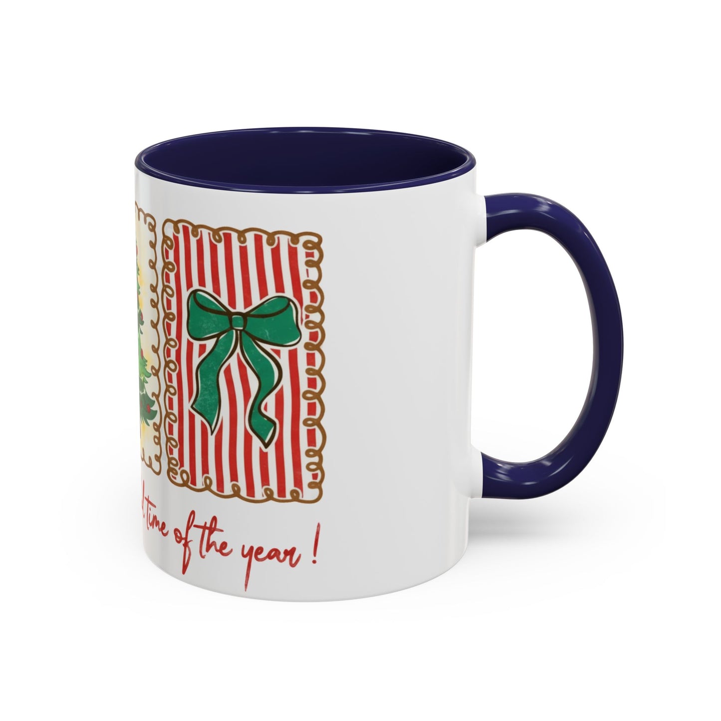 Festive Christmas Tree & Bow Design | It’s the Most Wonderful Time of the Year – Holiday Shirt, Mug, Tote & Home Decor Accent Mug