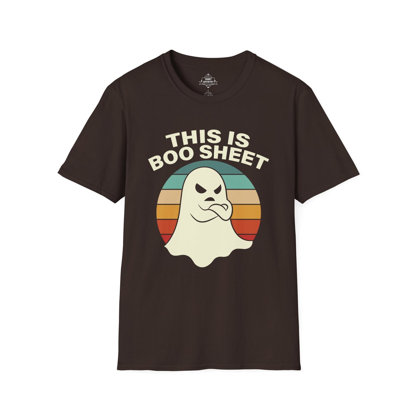 This Is Boo Sheet Funny Halloween T‑Shirt | Sarcastic Ghost Shirt for Spooky Season | Retro Ghost Graphic Tee for Men & Women