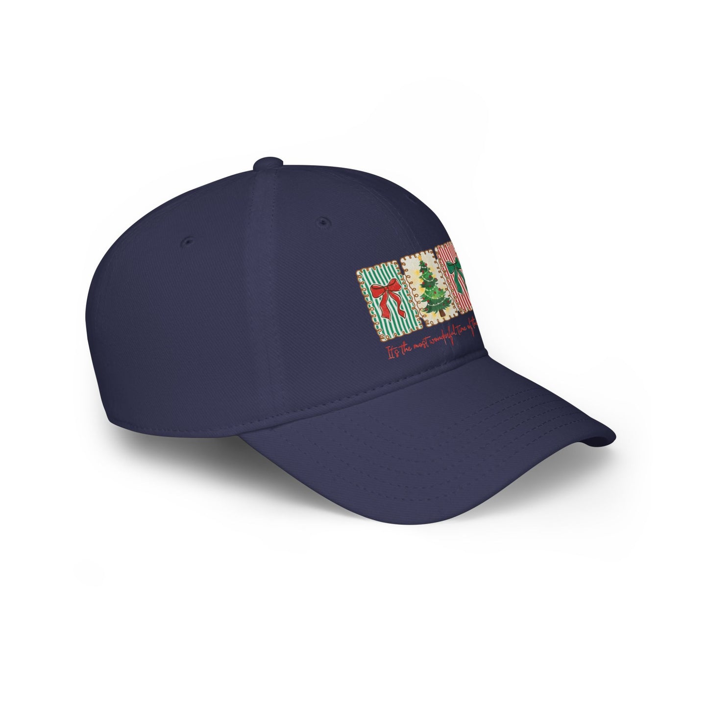 Festive Christmas Tree & Bow Design | It’s the Most Wonderful Time of the Year – Holiday Shirt, Mug, Tote & Home Decor Baseball Caps