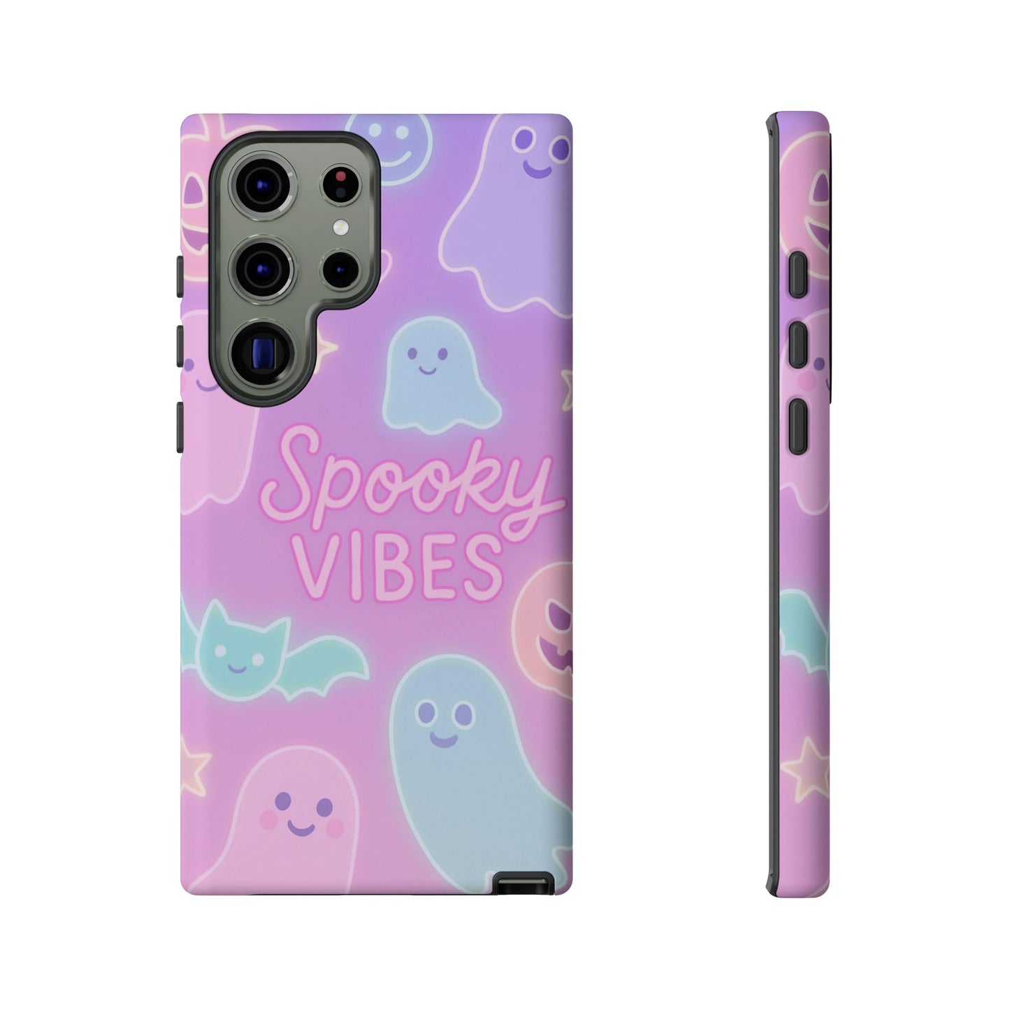 Spooky Vibes Pastel Halloween Design | Cute Ghosts, Pumpkins & Bats Aesthetic Phone Cases