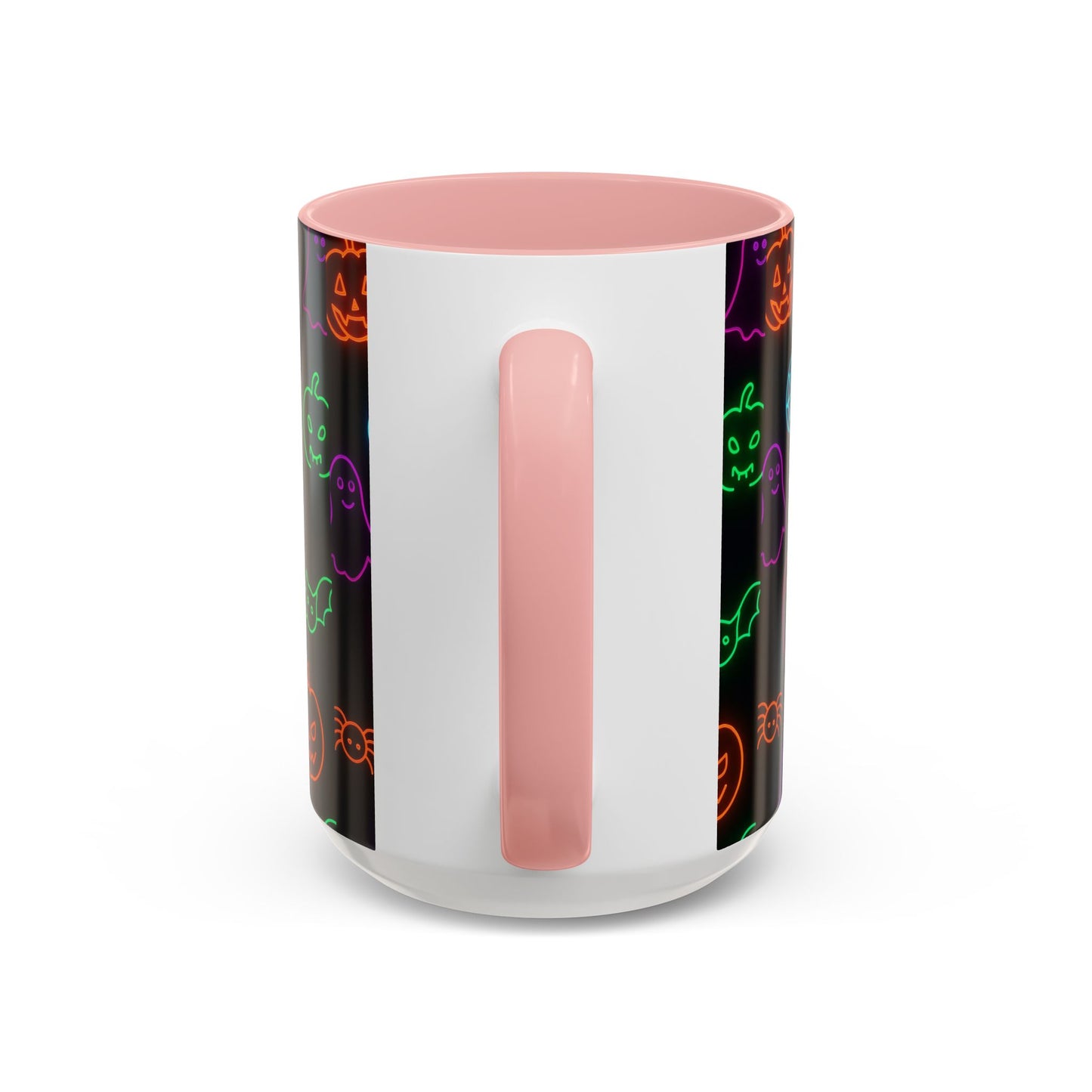 Neon Halloween Pattern | Cute Ghosts, Pumpkins & Bats Glow Design Accent Mug
