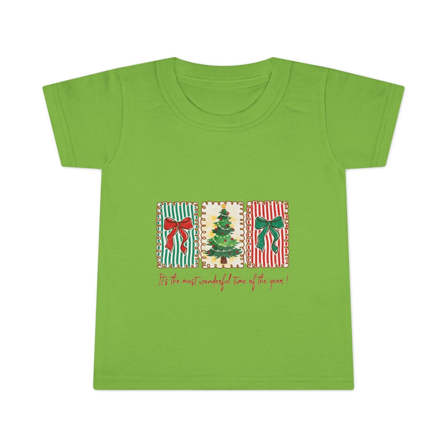 Festive Christmas Tree & Bow Design | It’s the Most Wonderful Time of the Year – Holiday Shirt, Mug, Tote & Home Decor Toddler T-Shirt