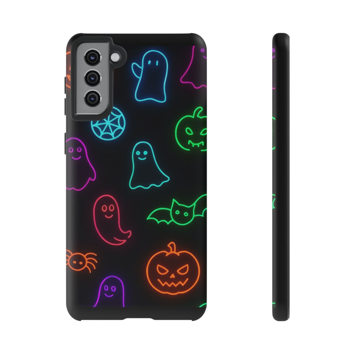 Neon Halloween Pattern | Cute Ghosts, Pumpkins & Bats Glow Design Phone Cases