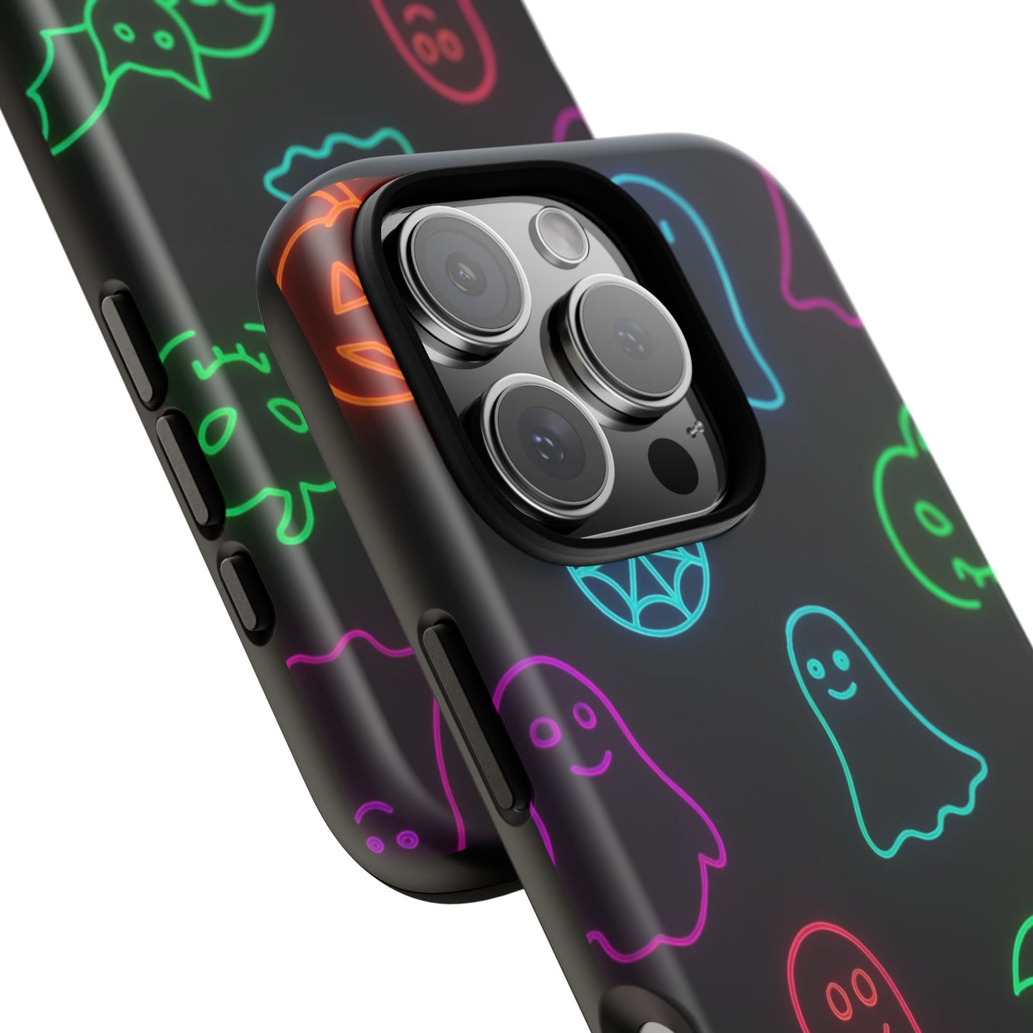 Neon Halloween Pattern | Cute Ghosts, Pumpkins & Bats Glow Design Phone Cases