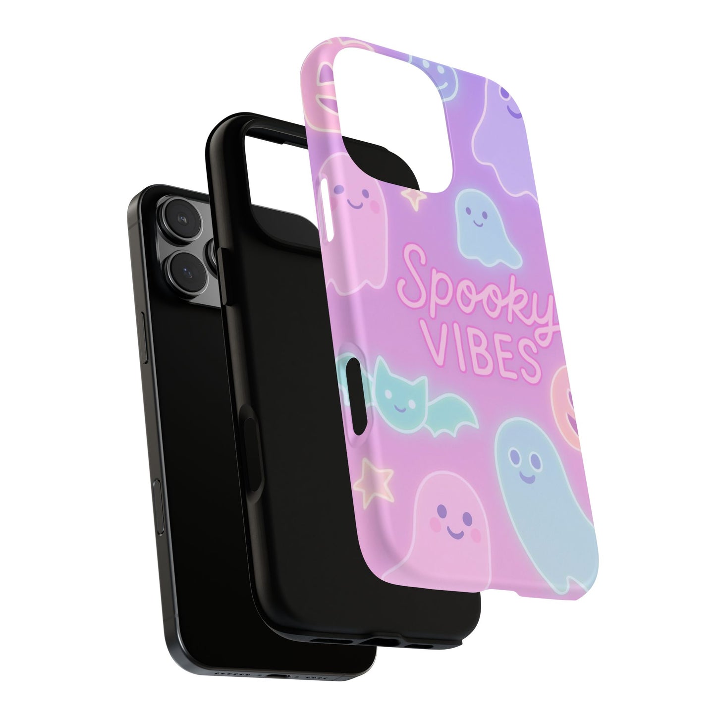 Spooky Vibes Pastel Halloween Design | Cute Ghosts, Pumpkins & Bats Aesthetic Phone Cases