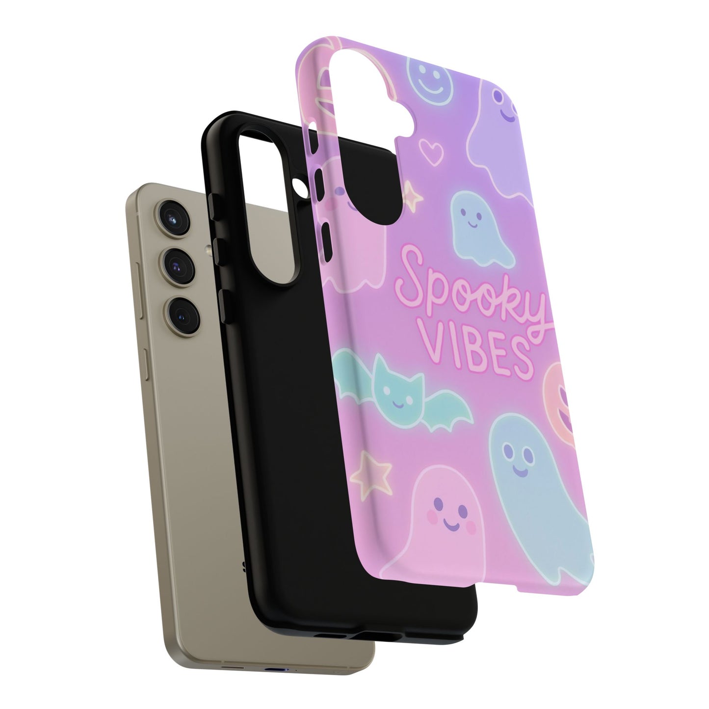 Spooky Vibes Pastel Halloween Design | Cute Ghosts, Pumpkins & Bats Aesthetic Phone Cases