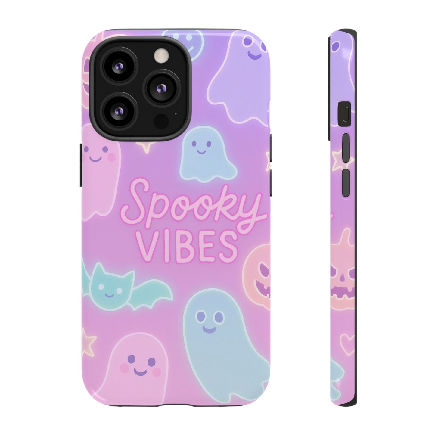 Spooky Vibes Pastel Halloween Design | Cute Ghosts, Pumpkins & Bats Aesthetic Phone Cases