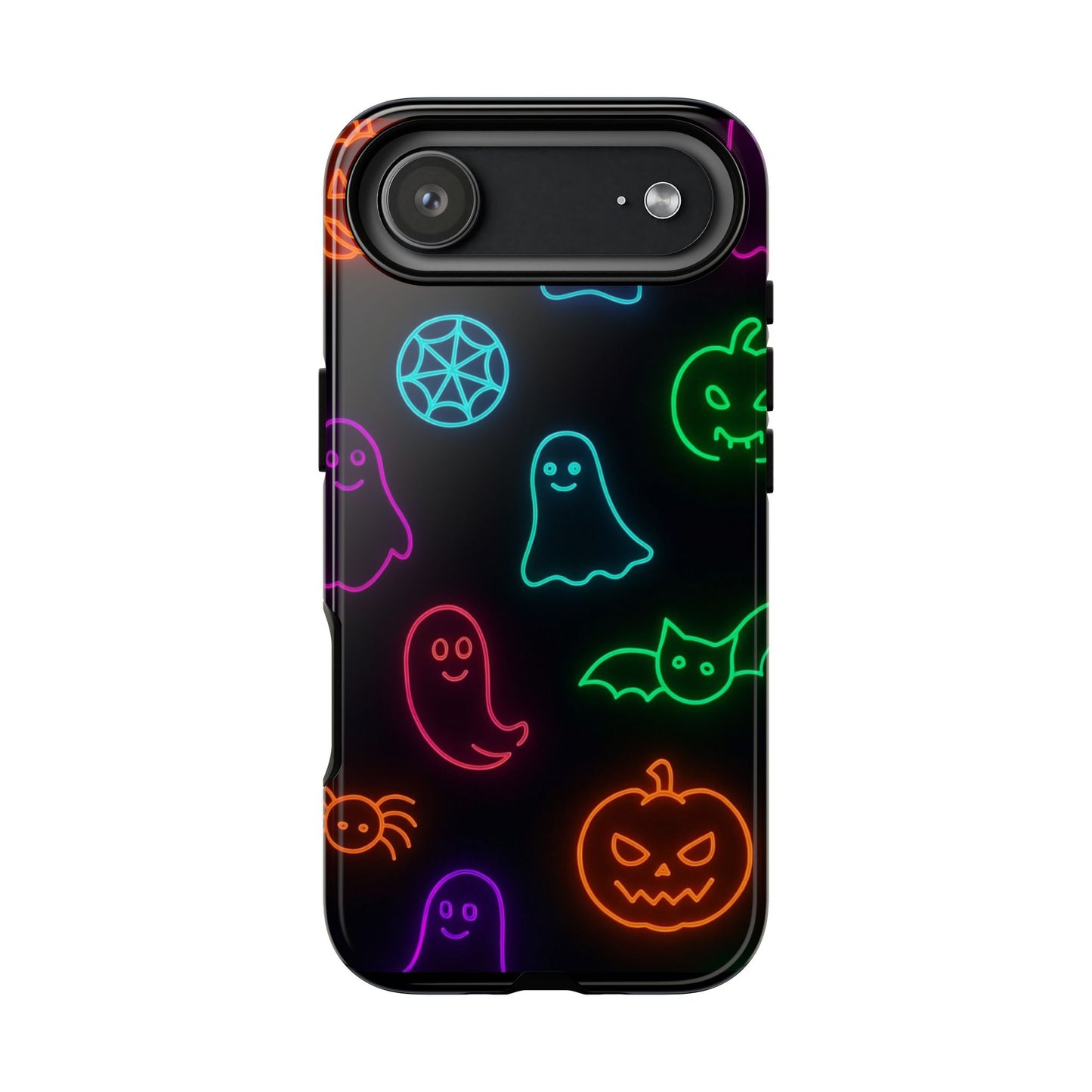 Neon Halloween Pattern | Cute Ghosts, Pumpkins & Bats Glow Design Phone Cases