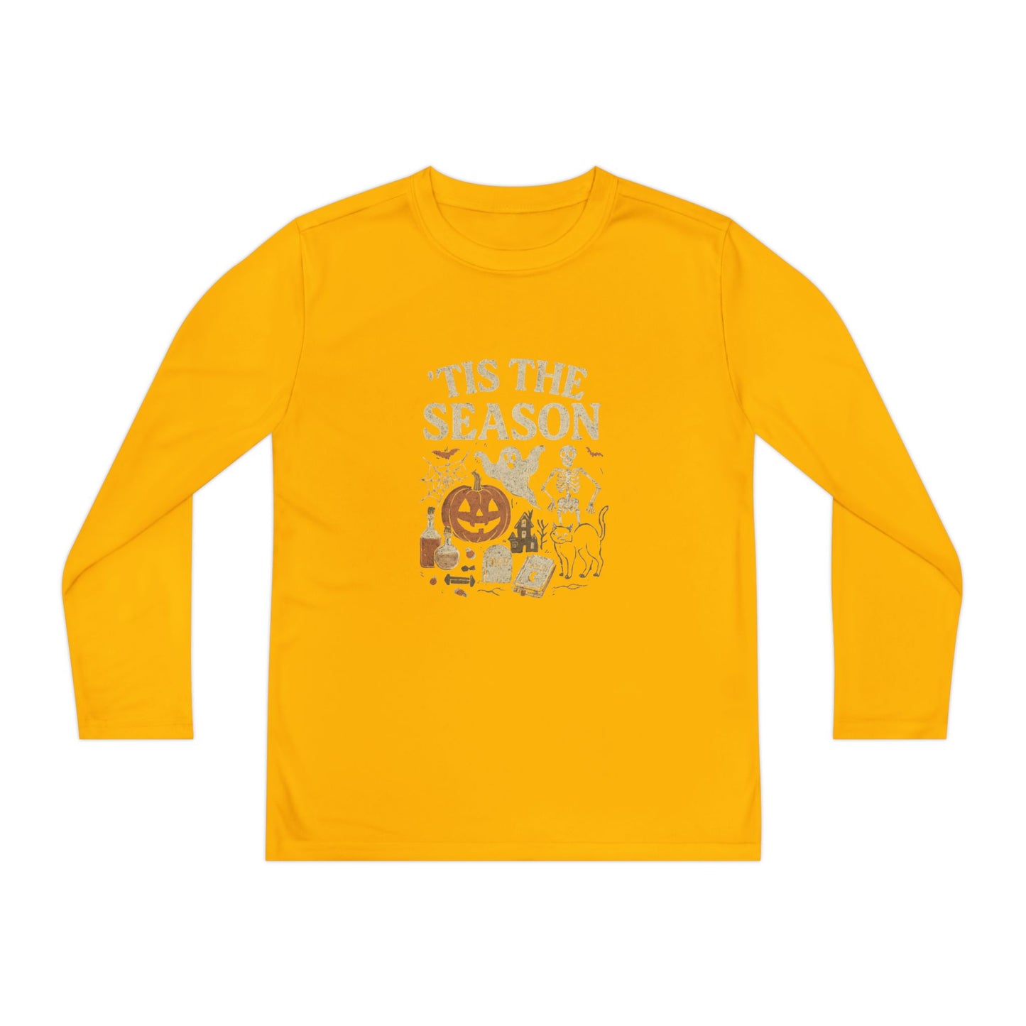 ‘Tis the Season Halloween  | Vintage Spooky Season Shirt with Ghost, Skeleton & Pumpkin | Retro Halloween Graphic Tee for Fall