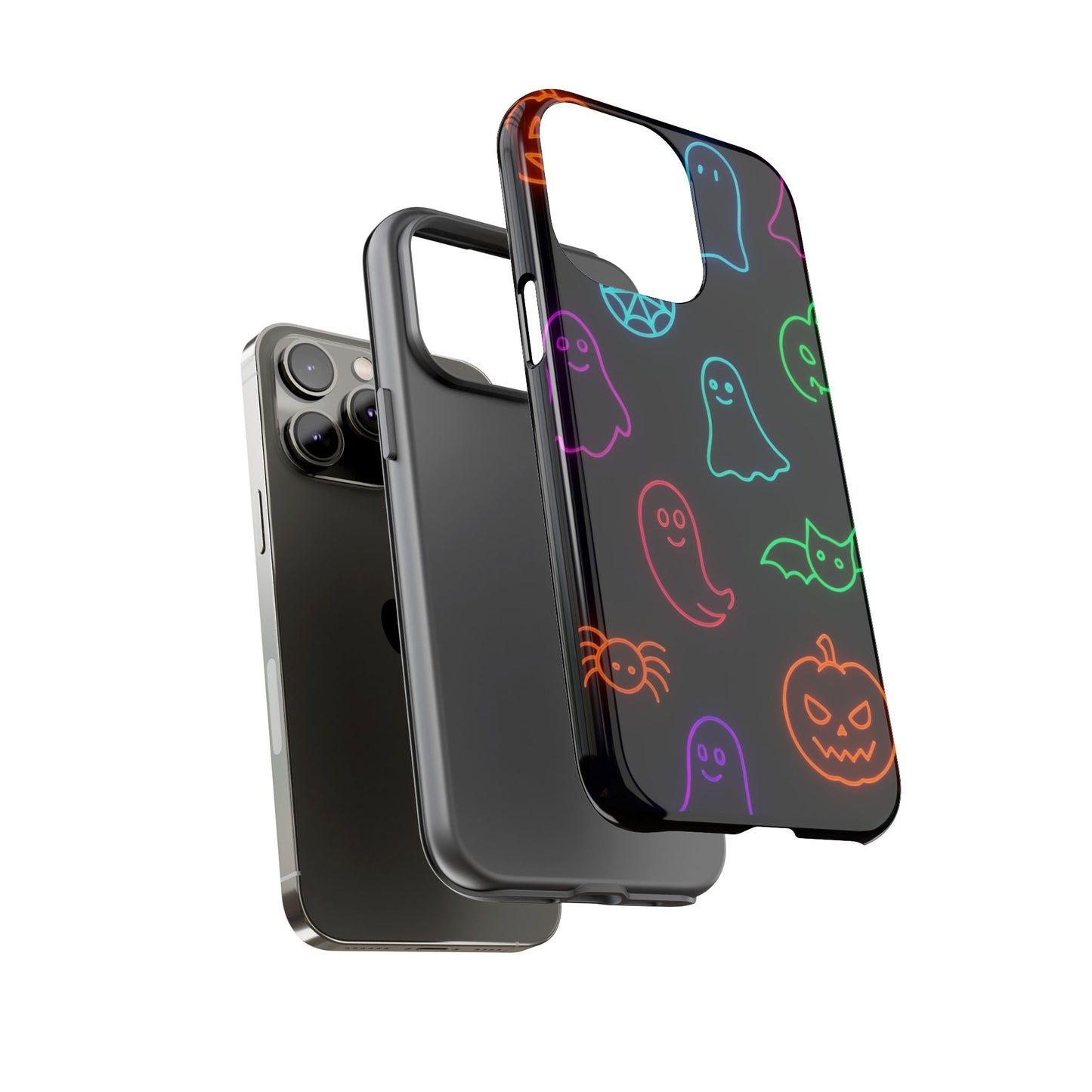 Neon Halloween Pattern | Cute Ghosts, Pumpkins & Bats Glow Design Phone Cases