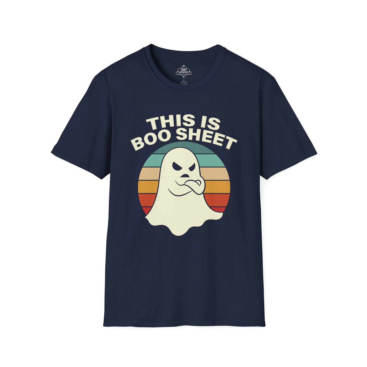This Is Boo Sheet Funny Halloween T‑Shirt | Sarcastic Ghost Shirt for Spooky Season | Retro Ghost Graphic Tee for Men & Women