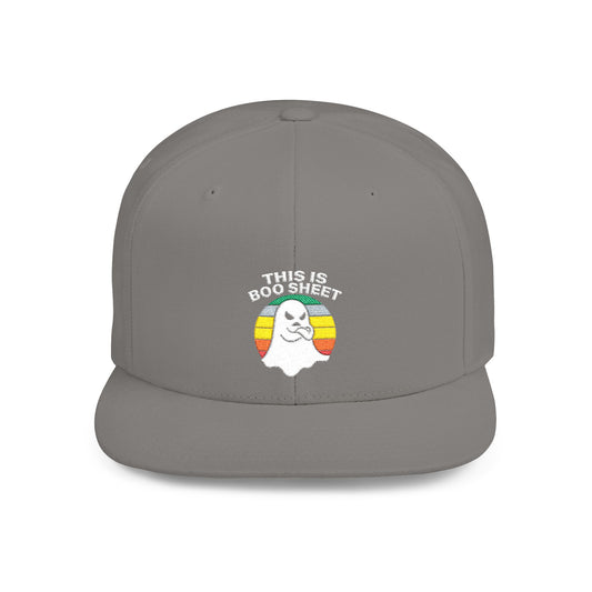 This Is Boo Sheet Funny Halloween T‑Shirt | Sarcastic Ghost Shirt for Spooky Season | Retro Ghost Graphic Tee for Men & Women Snapback Cap