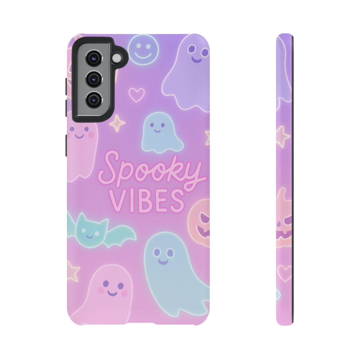 Spooky Vibes Pastel Halloween Design | Cute Ghosts, Pumpkins & Bats Aesthetic Phone Cases