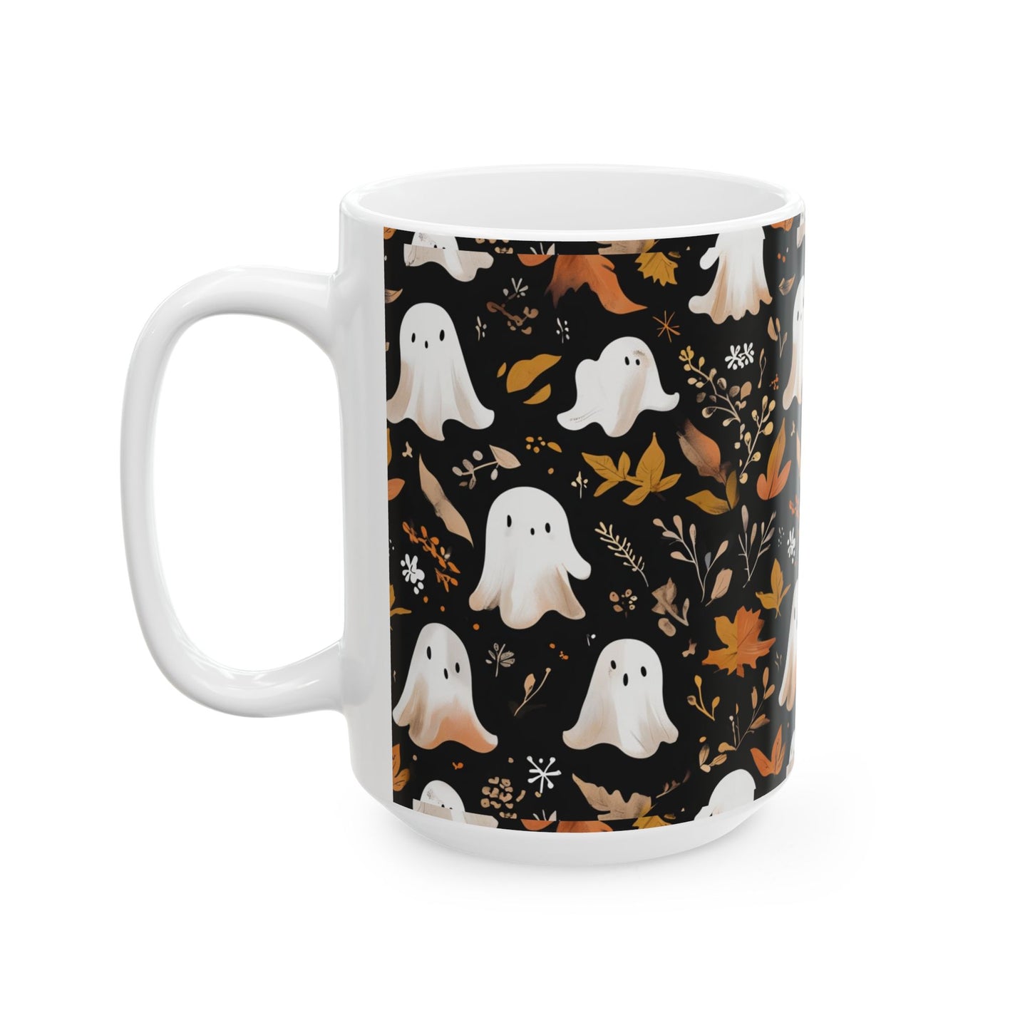Halloween Ghost Ceramic Mug, Autumn Coffee Cup, Cute Ghost Mug, Fall Decor, Spooky Mug, Gift for Halloween Lovers, Ceramic Mug