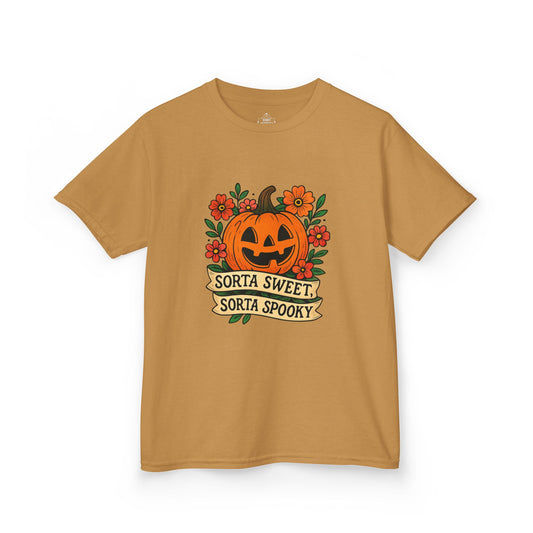 Cute Pumpkin Design – Sorta Sweet, Sorta Spooky Halloween Artwork , Kids T-Shirts