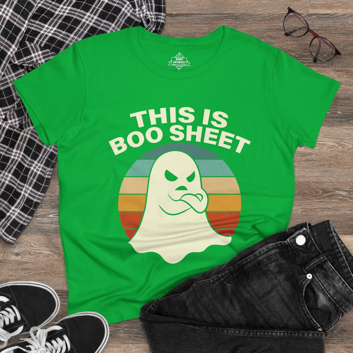 This Is Boo Sheet Funny Halloween | Sarcastic Ghost Shirt for Spooky Season | Retro Ghost Graphic Tee for Men & Women