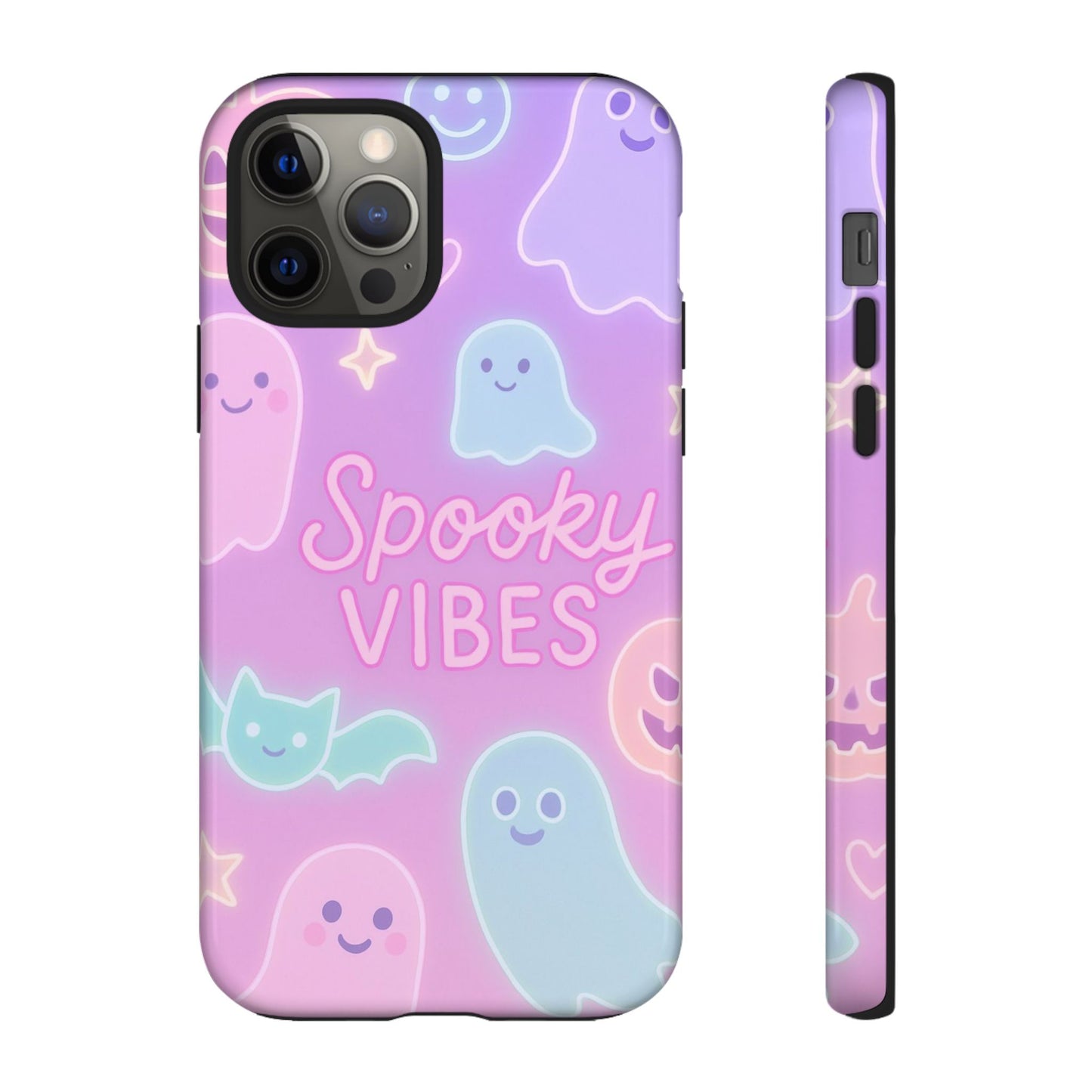 Spooky Vibes Pastel Halloween Design | Cute Ghosts, Pumpkins & Bats Aesthetic Phone Cases