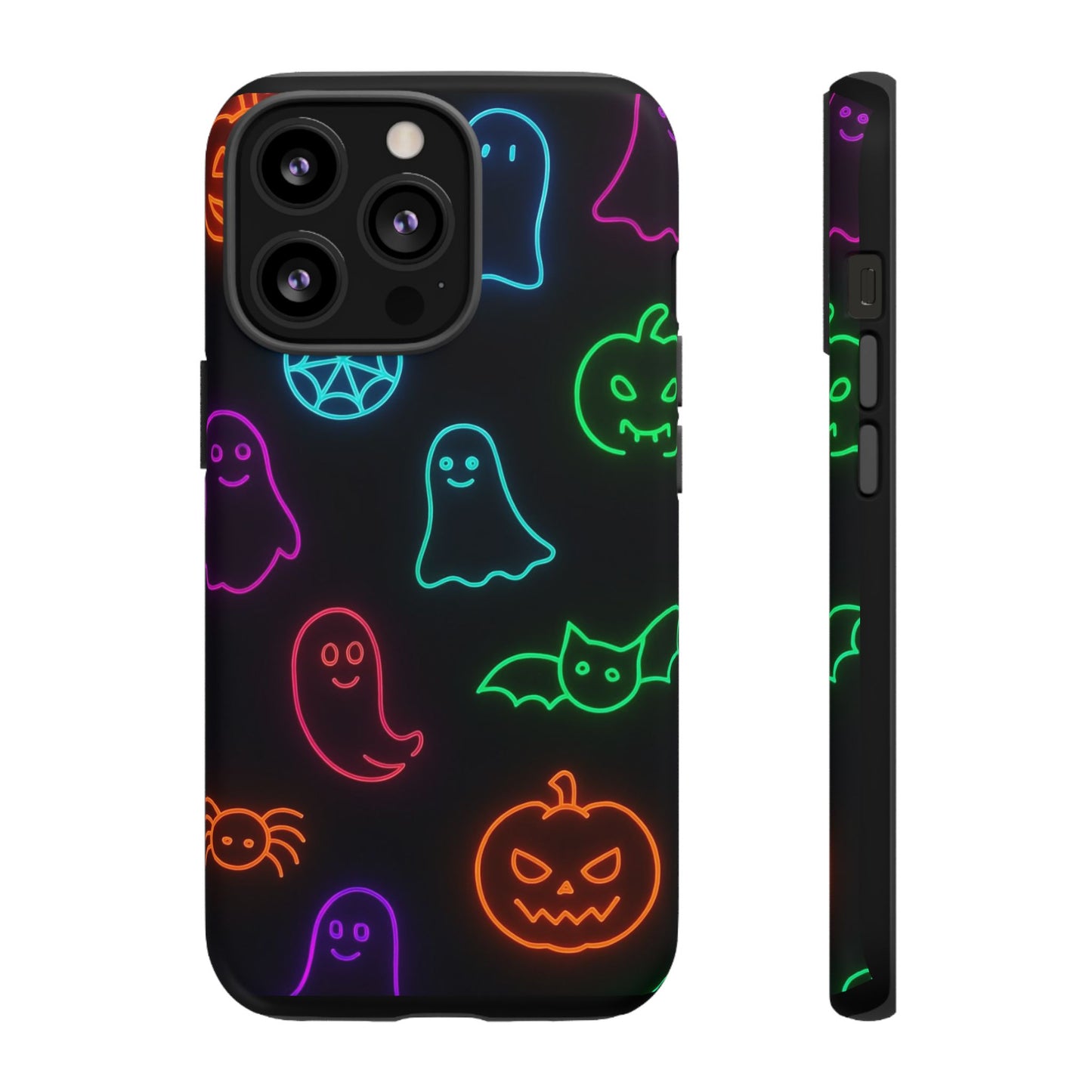Neon Halloween Pattern | Cute Ghosts, Pumpkins & Bats Glow Design Phone Cases