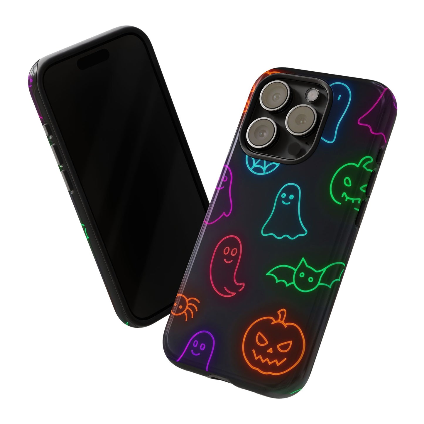 Neon Halloween Pattern | Cute Ghosts, Pumpkins & Bats Glow Design Phone Cases