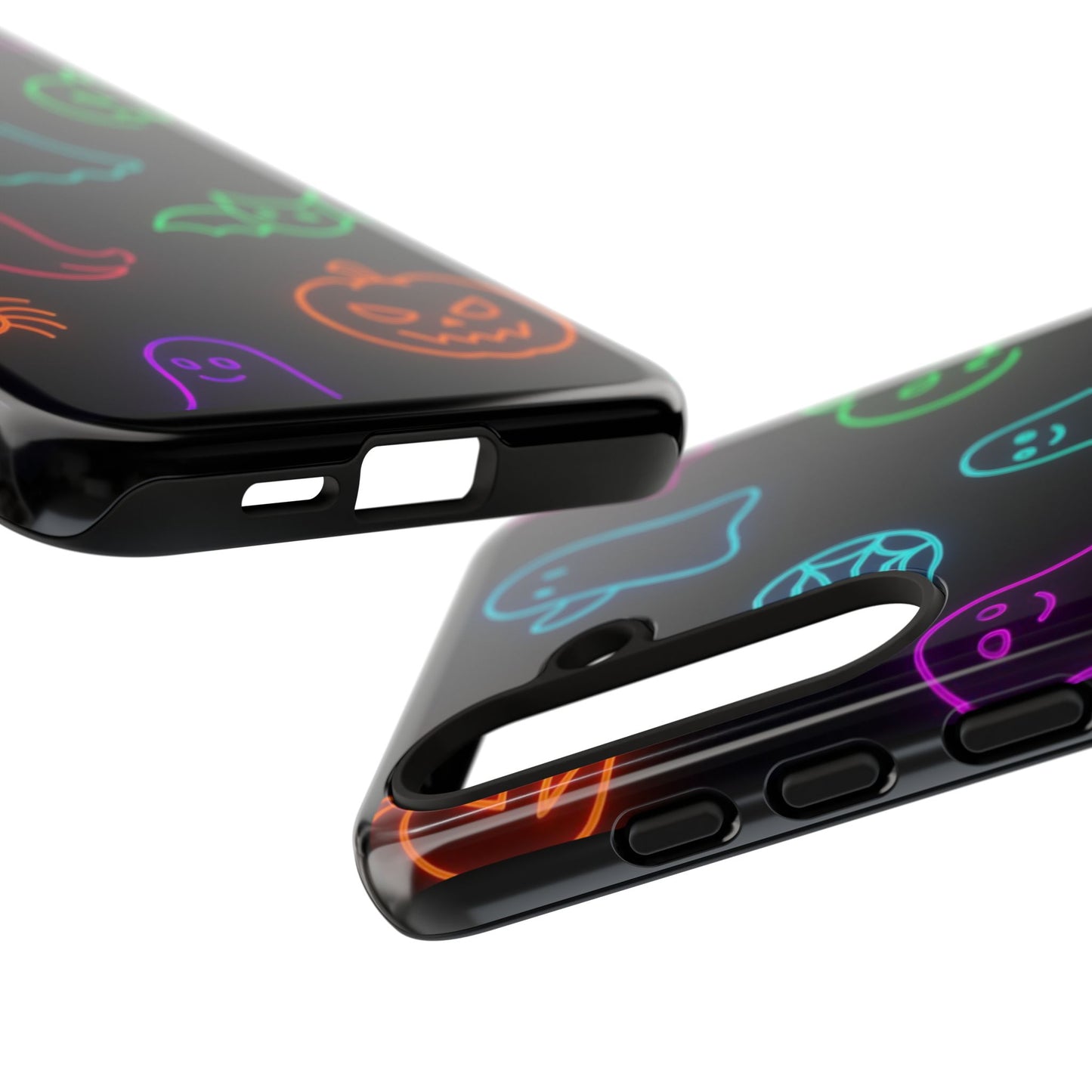 Neon Halloween Pattern | Cute Ghosts, Pumpkins & Bats Glow Design Phone Cases