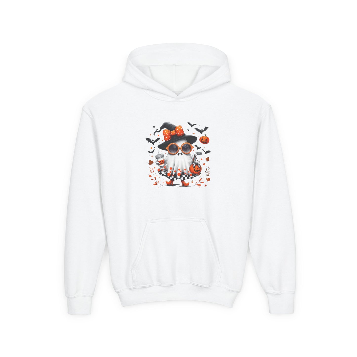 Cute Halloween Ghost T-Shirt | Trendy Witch Ghost Outfit | Spooky Fall Shirt for Women | Pumpkin Aesthetic Halloween Apparel Gift Kids Hoodie