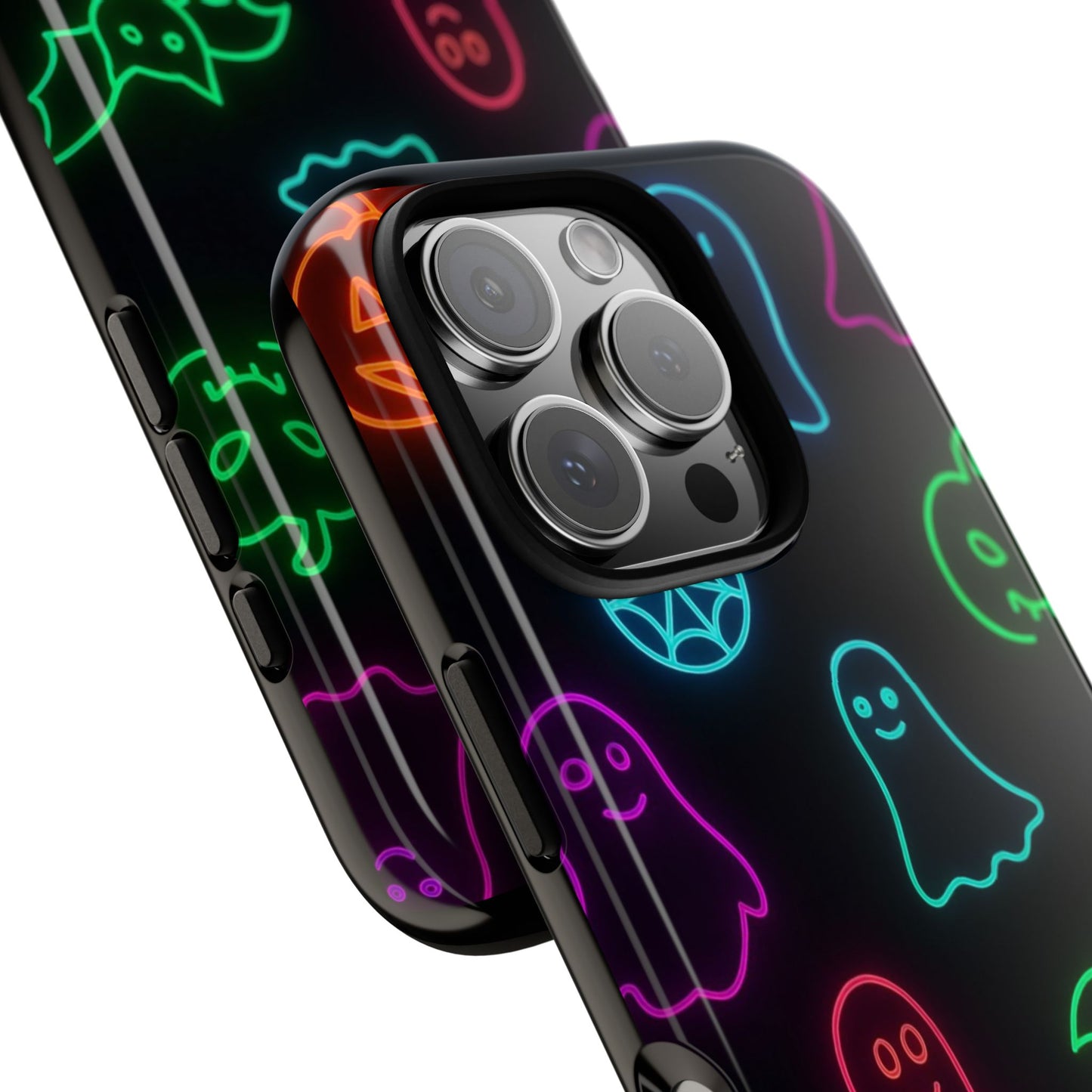 Neon Halloween Pattern | Cute Ghosts, Pumpkins & Bats Glow Design Phone Cases