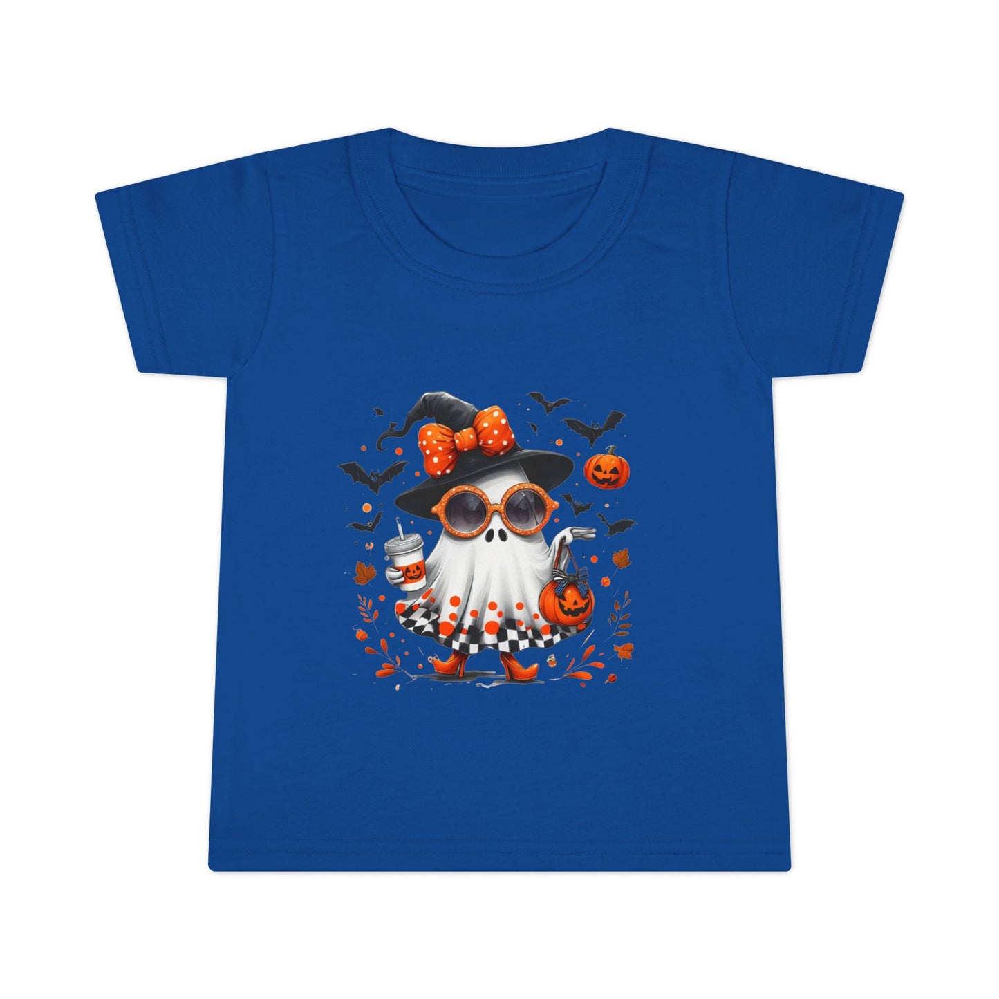 Cute Halloween Ghost T-Shirt | Trendy Witch Ghost Outfit | Spooky Fall Shirt for Women | Pumpkin Aesthetic Halloween Apparel Gift Toddler T-Shirt