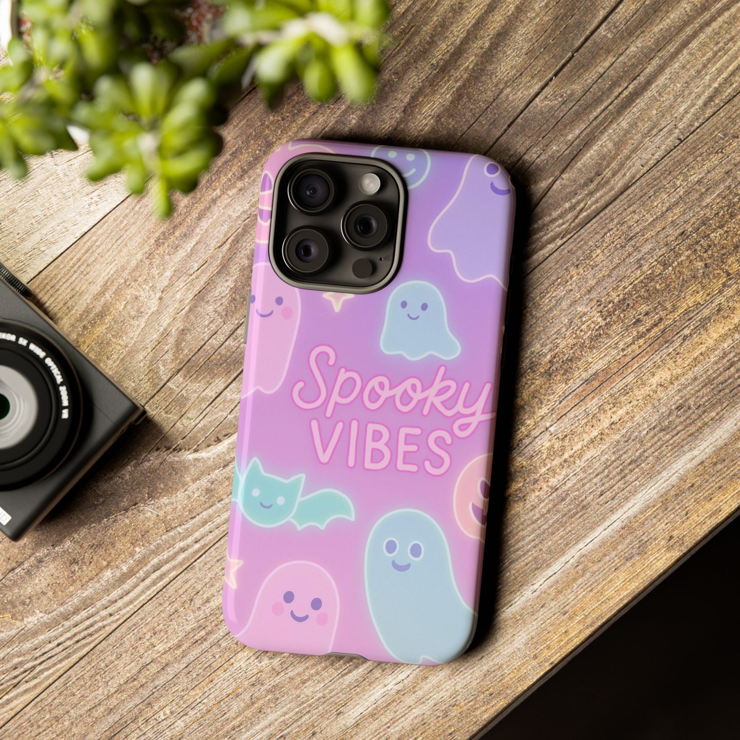 Spooky Vibes Pastel Halloween Design | Cute Ghosts, Pumpkins & Bats Aesthetic Phone Cases